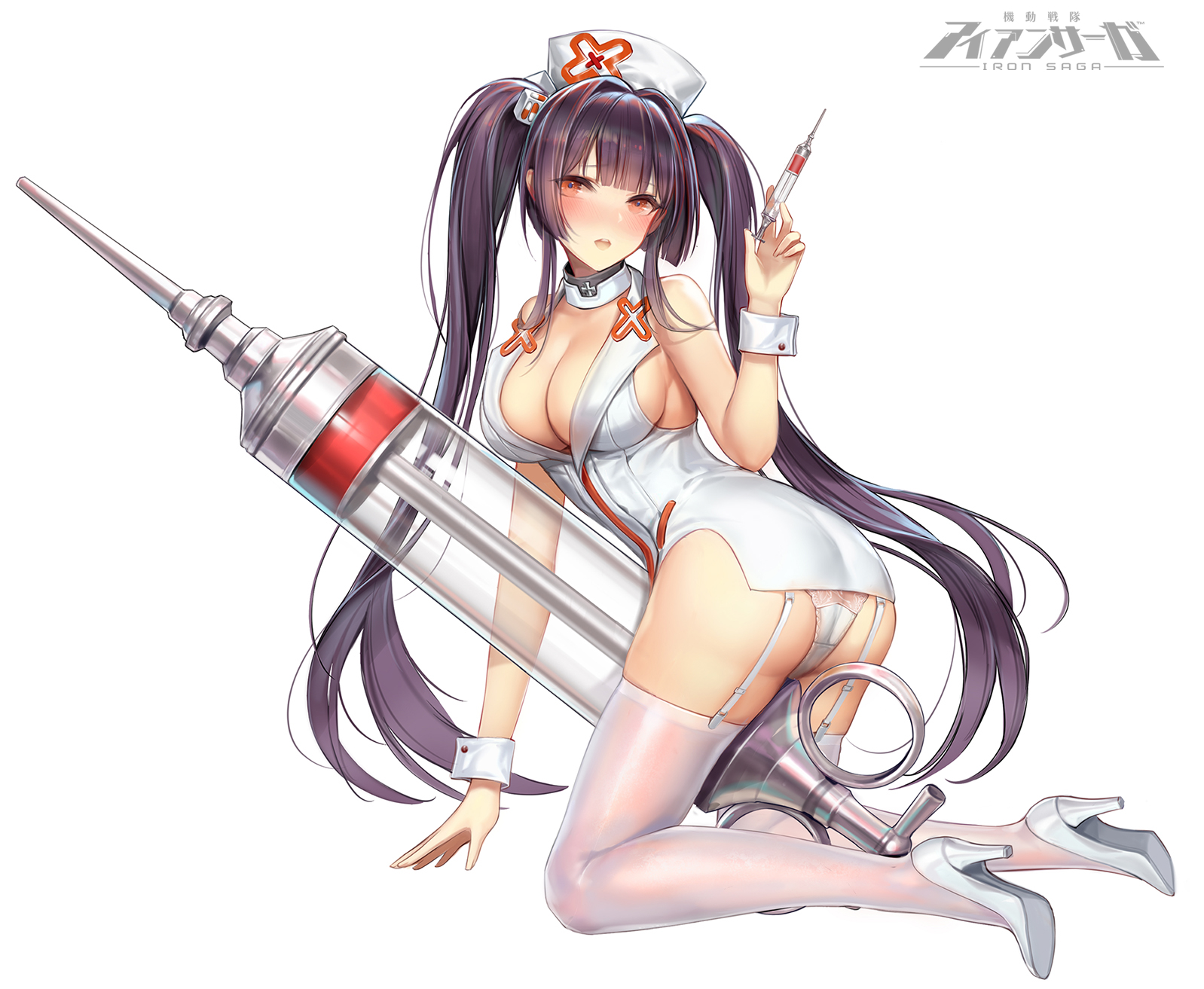Anime 1598x1313 anime anime girls nurses nurse outfit blushing big boobs