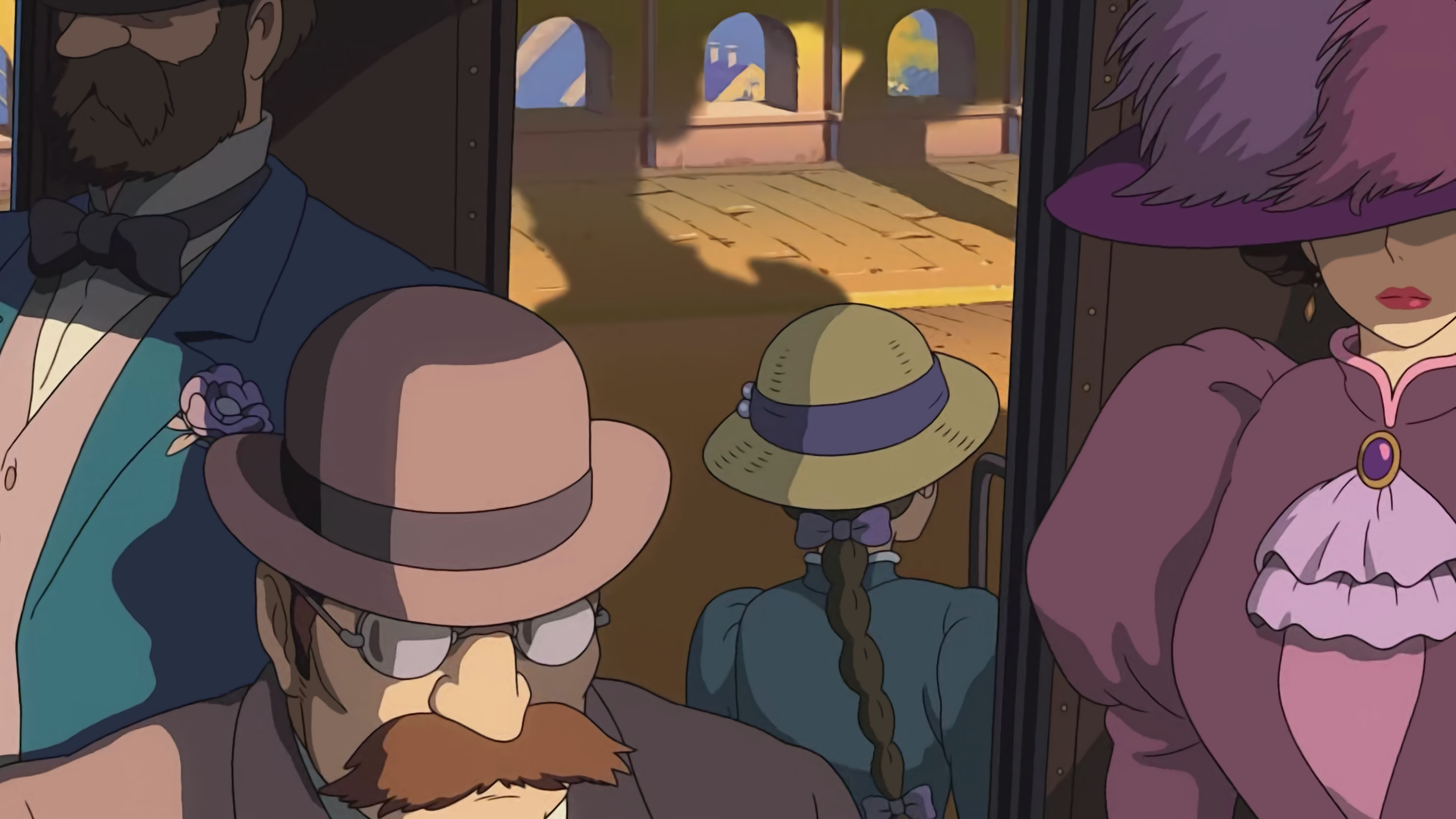 Anime 2560x1440 Howl's Moving Castle Studio Ghibli tram