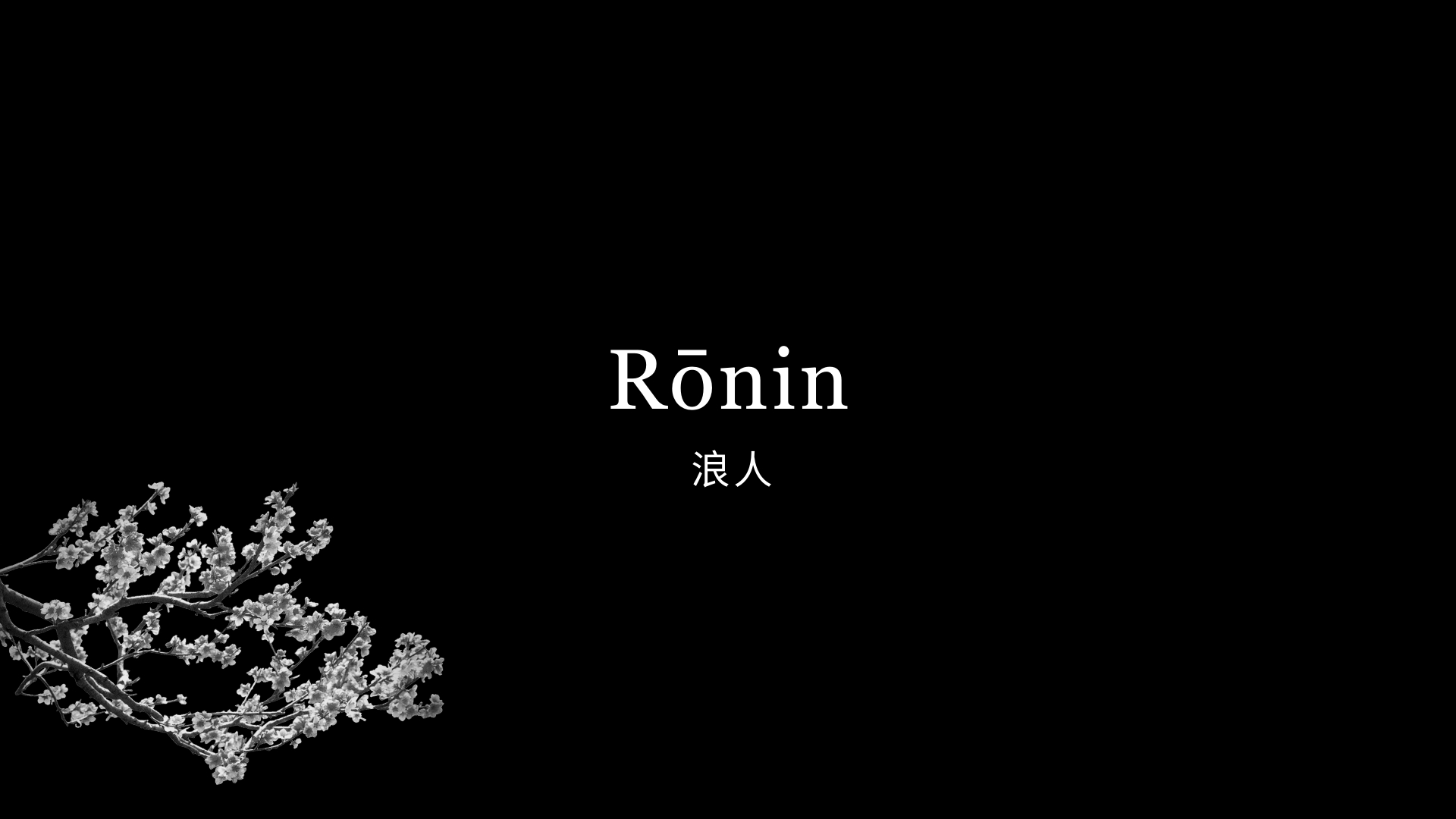 General 1920x1080 minimalism Japan cherry blossom black background monochrome Ronin