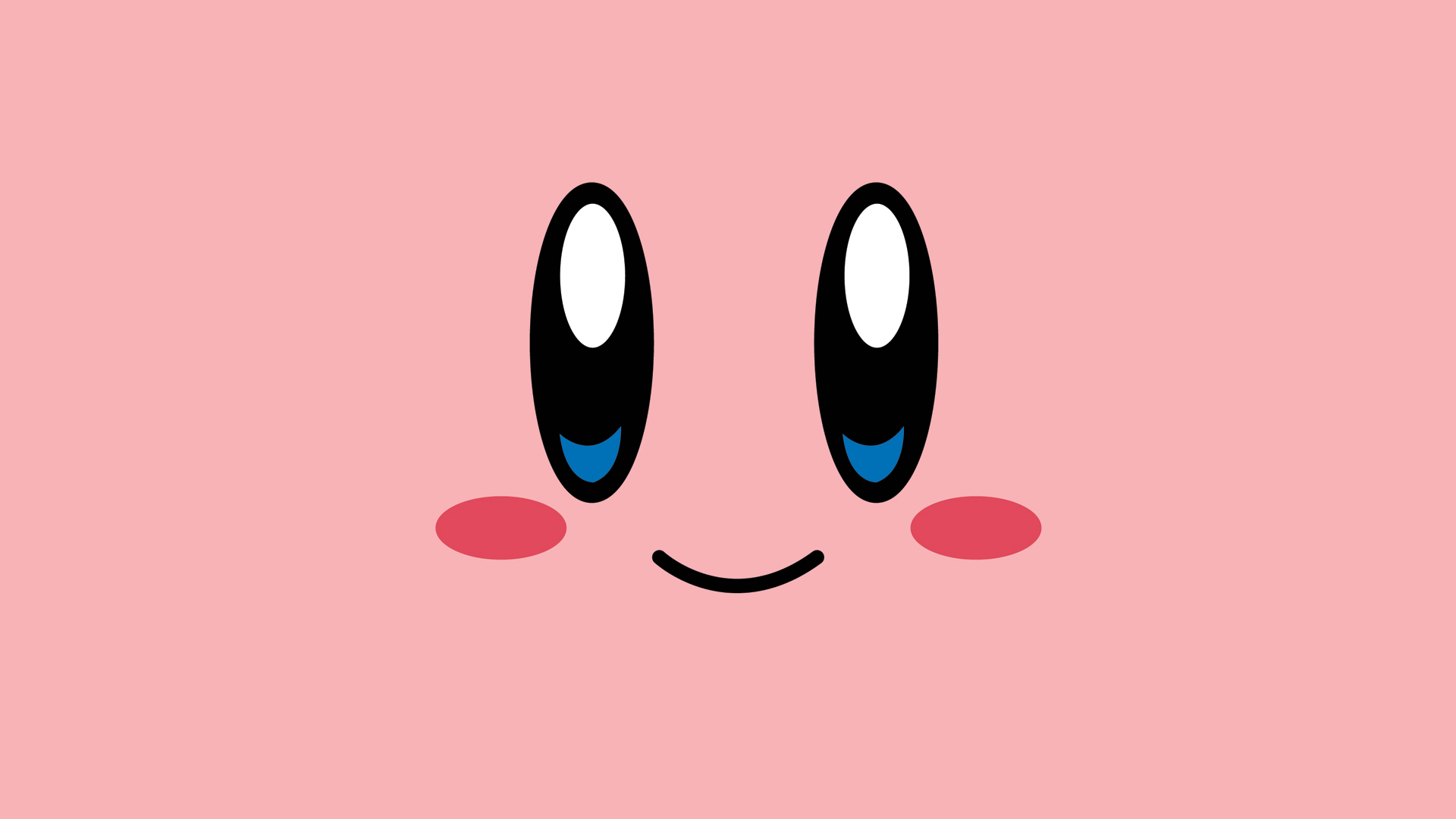 General 1920x1080 Kirby minimalism face pink background pink video games video game characters