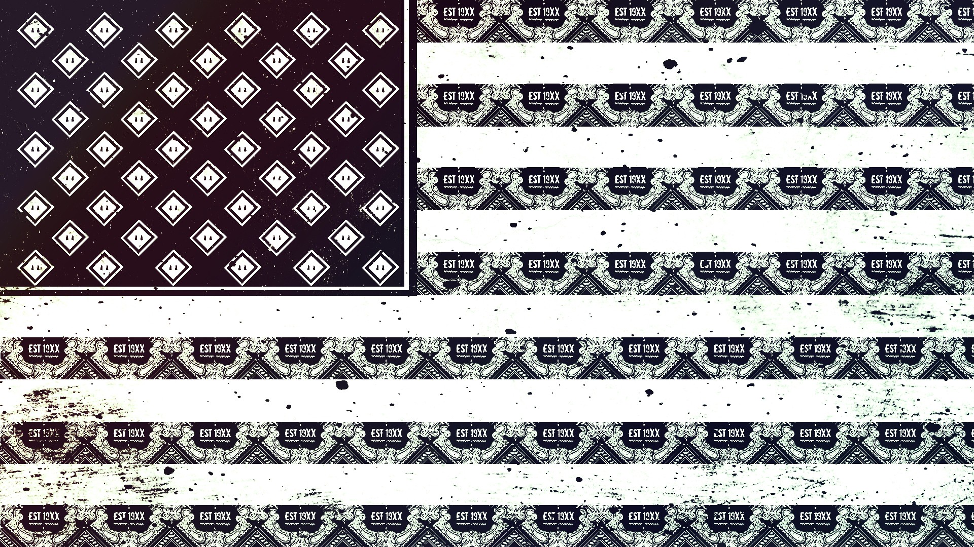 General 1920x1080 black flag artwork texture pattern digital art USA