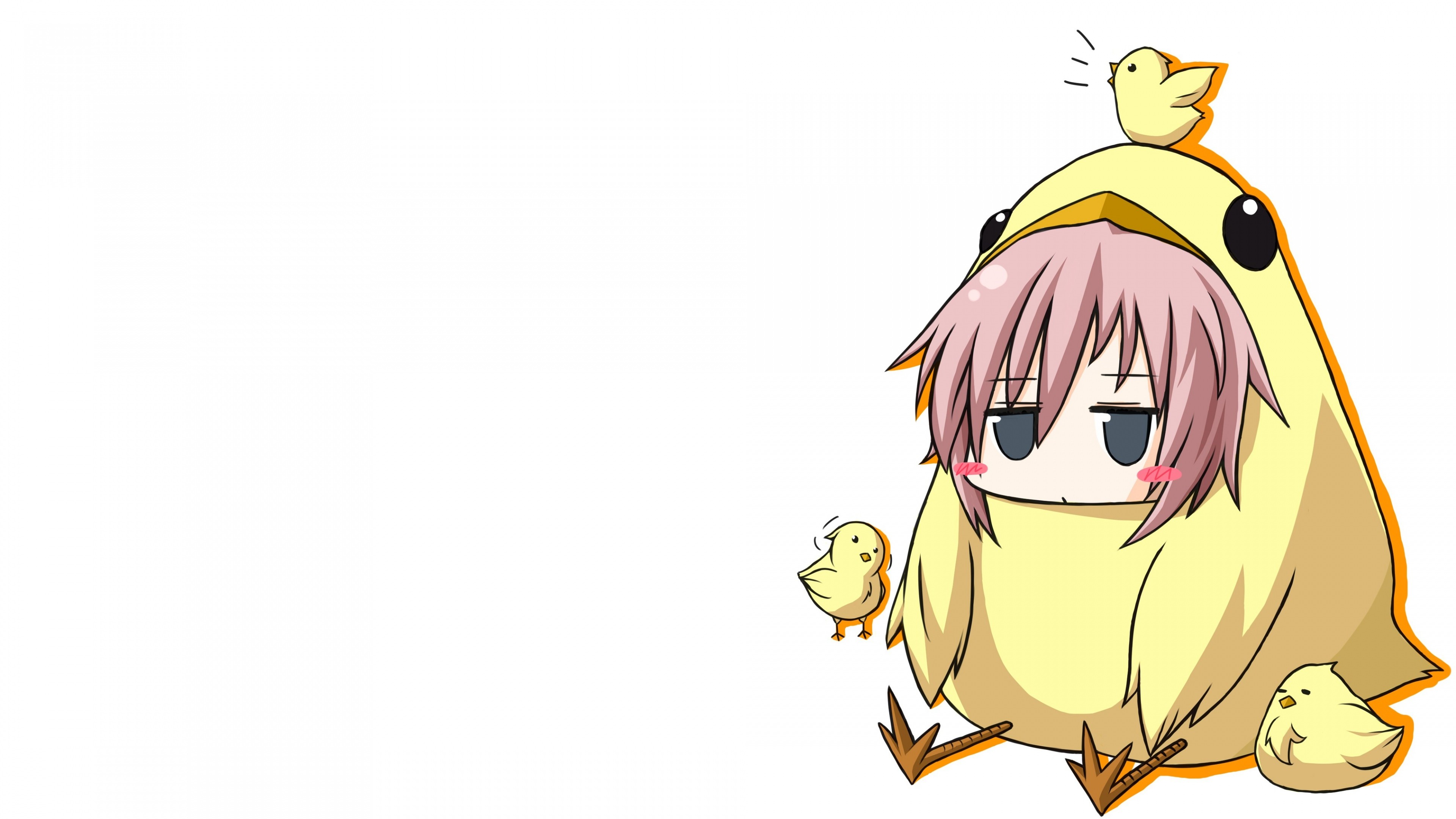 Anime 3840x2160 Chocobo Final Fantasy XIII Claire Farron anime fan art chickens anime girls white background video game girls video games pink hair