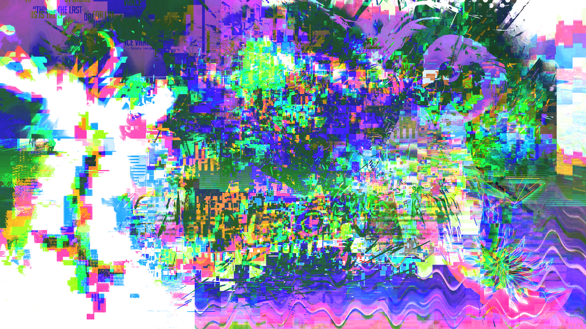 General 1920x1080 glitch art abstract LSD digital art