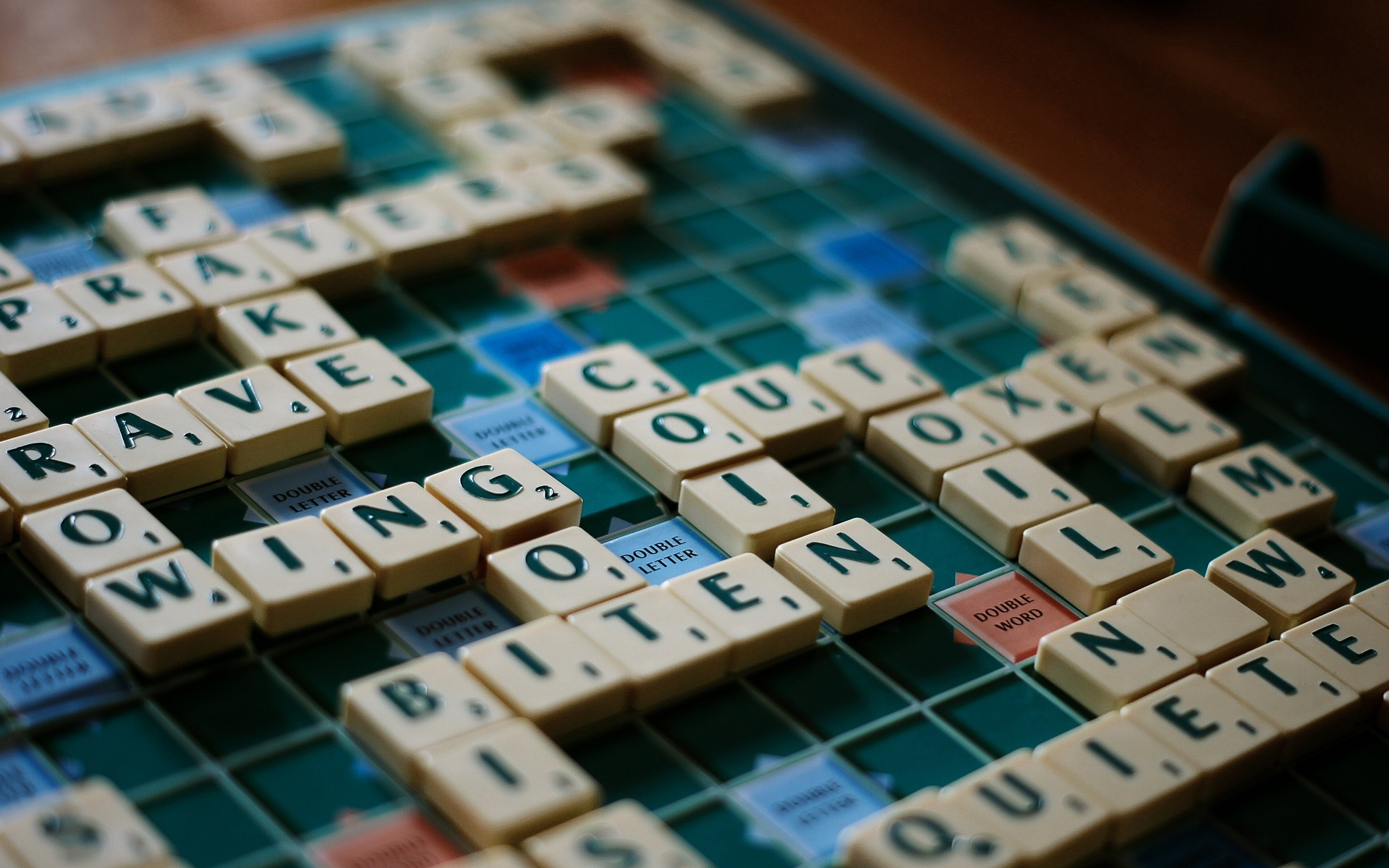 General 1920x1200 Scrabble board games tilt shift letter text numbers