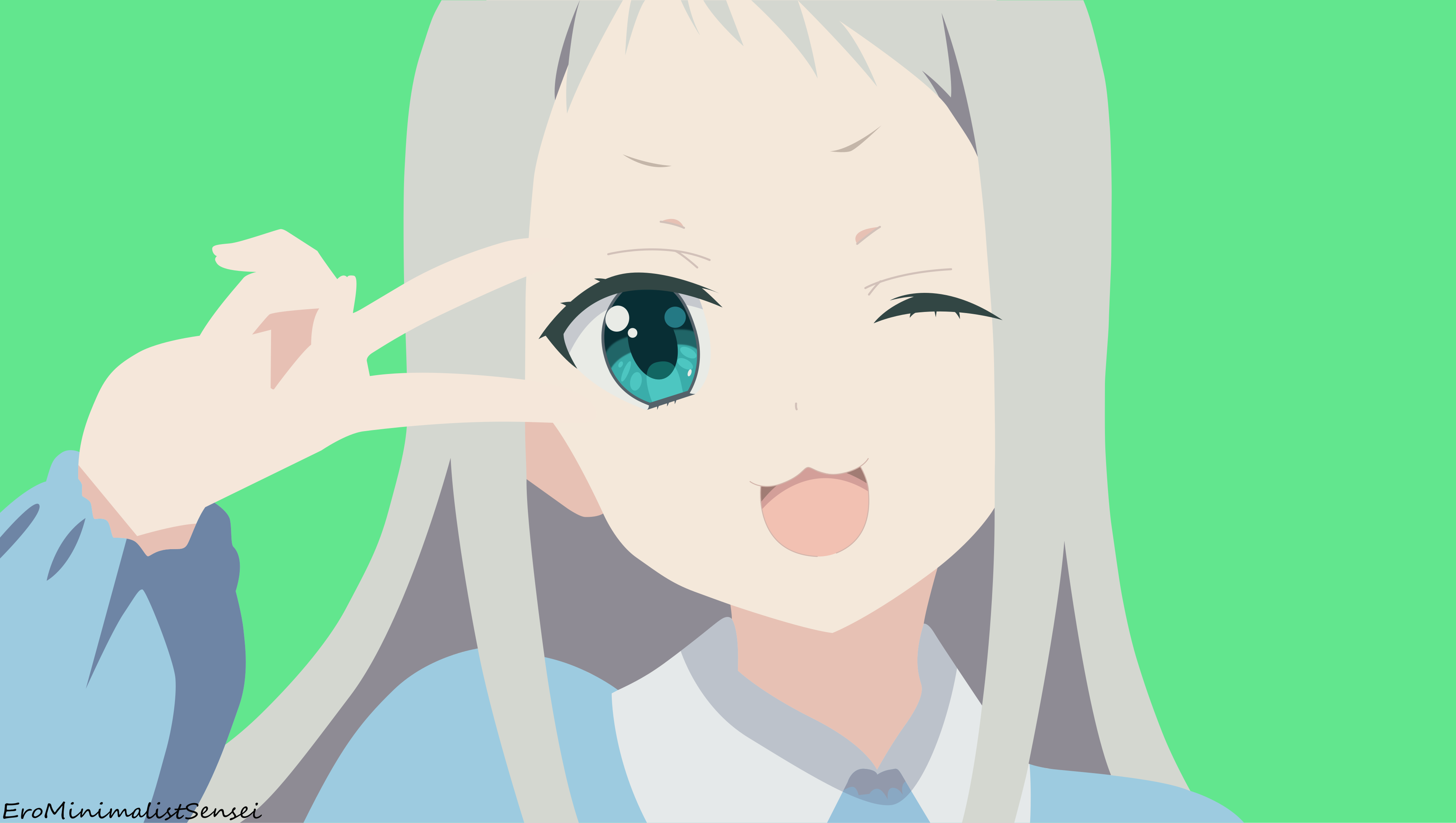 Anime 3820x2161 Kanzaki Hideri ErominimalistSensei minimalism simple background BLEND-S