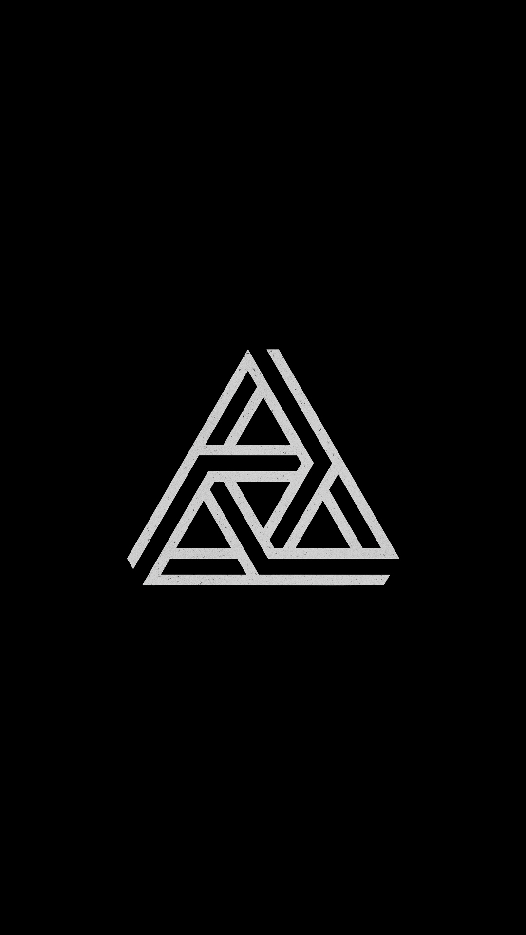 General 1080x1920 black background minimalism digital art abstract Penrose triangle portrait display