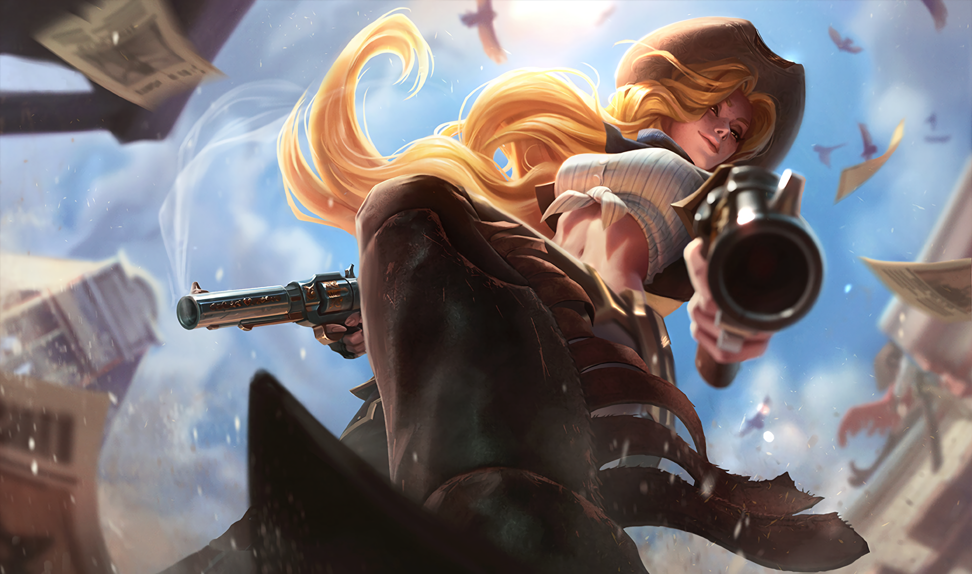 General 1944x1148 Miss Fortune (League of Legends) League of Legends weapon cowgirl Riot Games video game characters video games