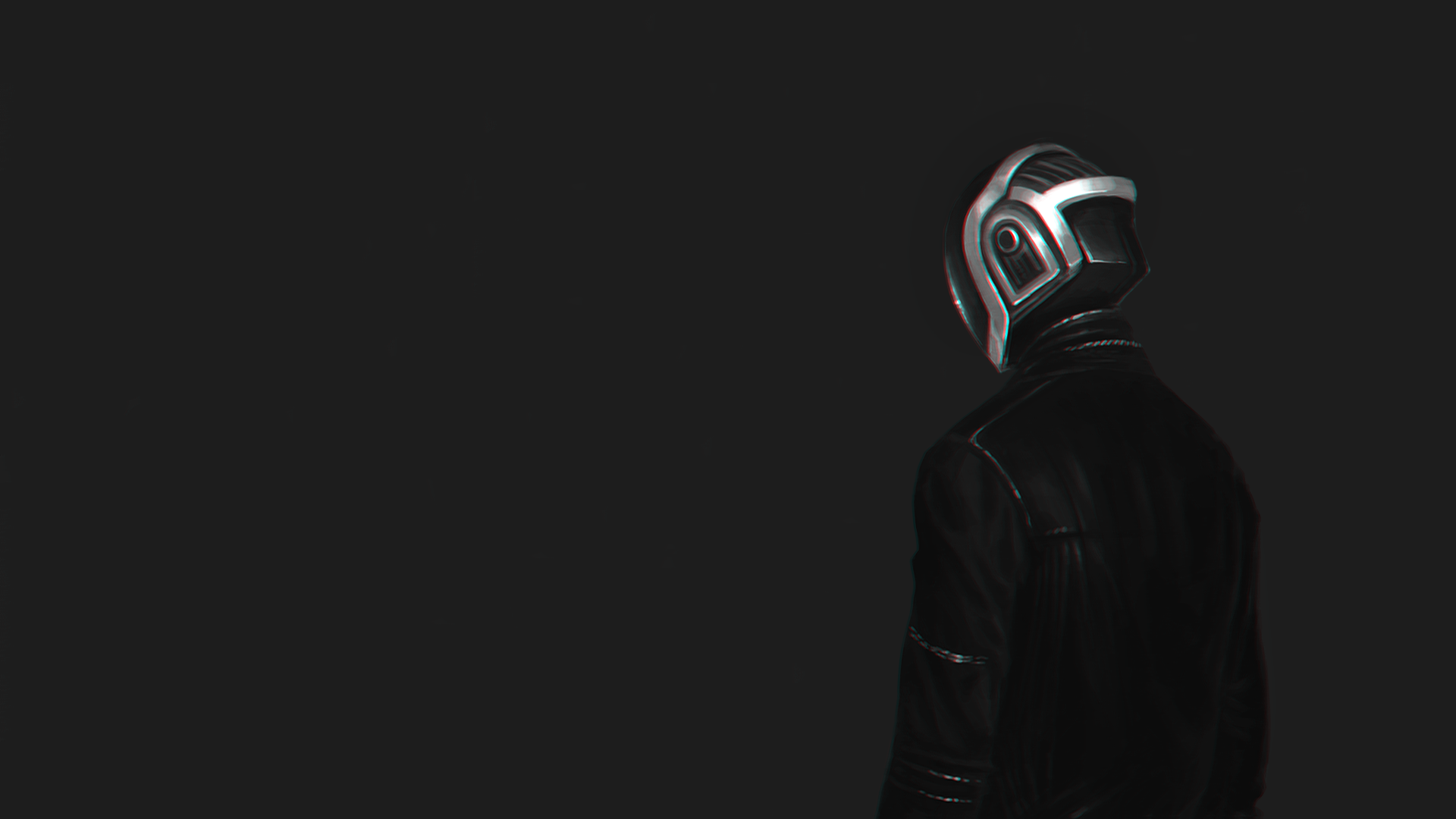 General 1920x1080 Daft Punk chromatic aberration simple background jacket electronic music music monochrome black background DJ