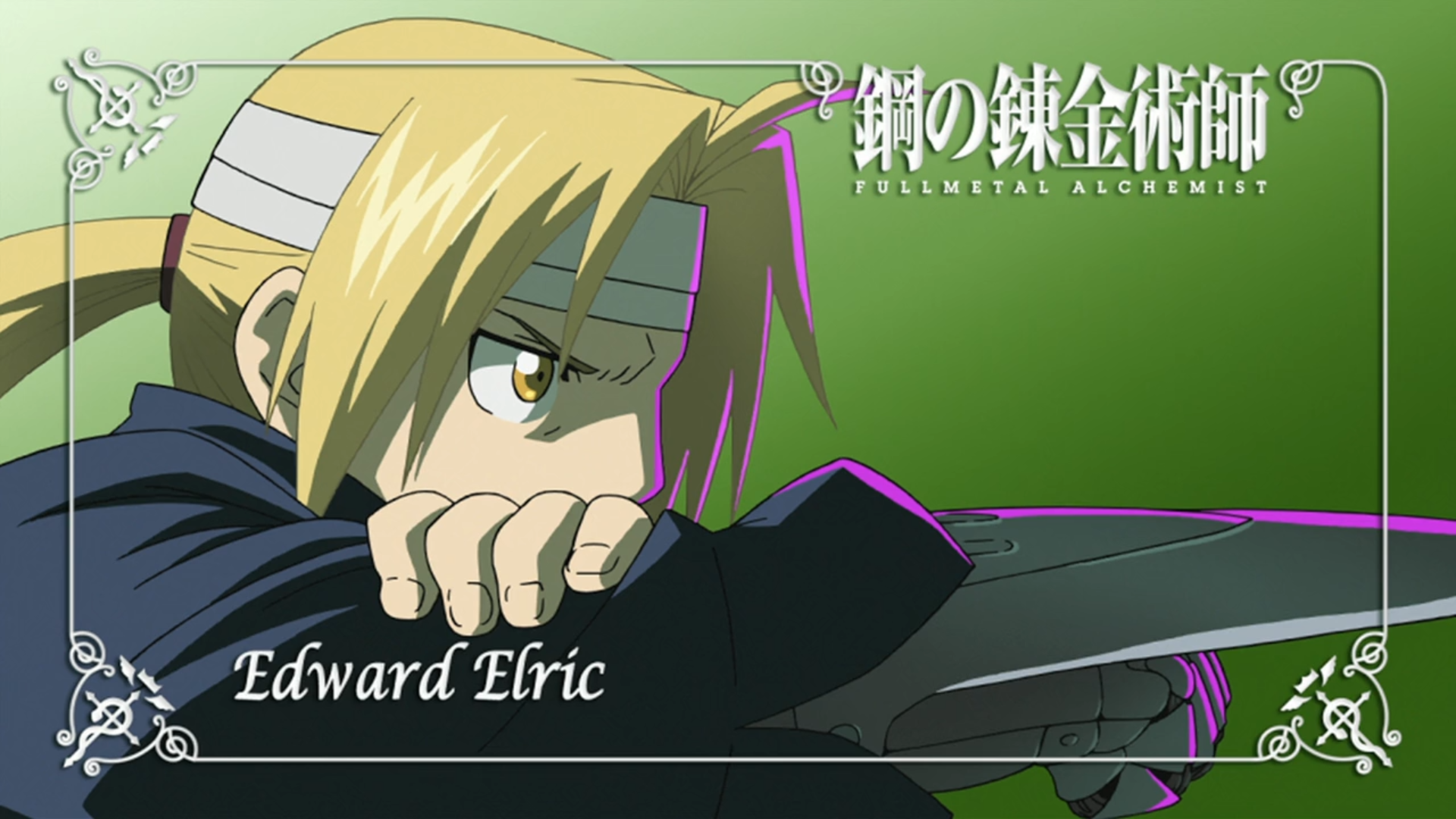 Anime 1920x1080 Fullmetal Alchemist: Brotherhood Elric Edward anime green background anime boys