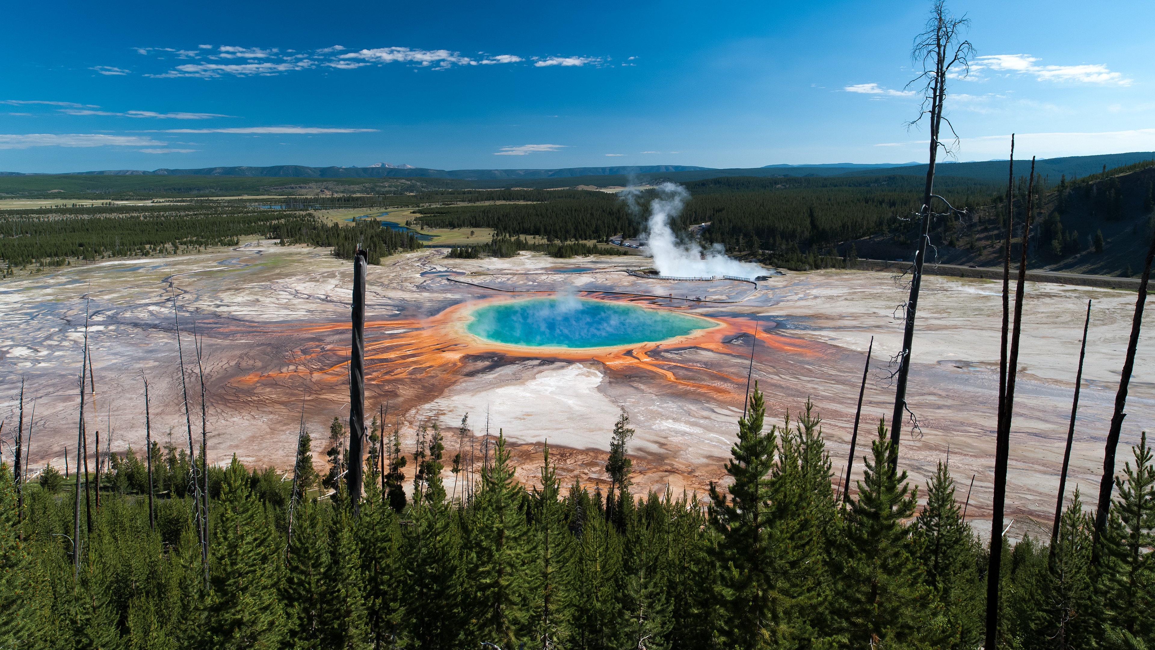 General 3840x2160 landscape Yellowstone National Park geysers Wyoming national park geothermal place  USA