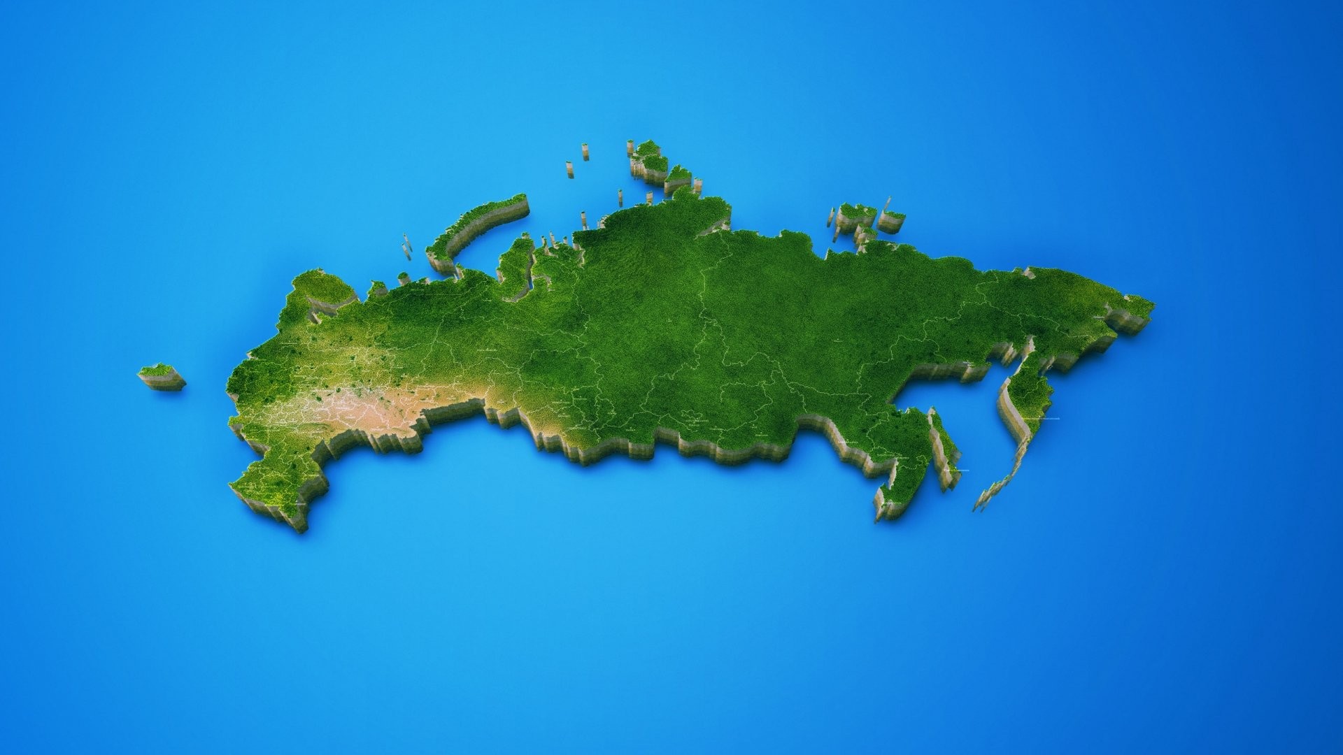 General 1920x1080 map Russia blue background digital art CGI