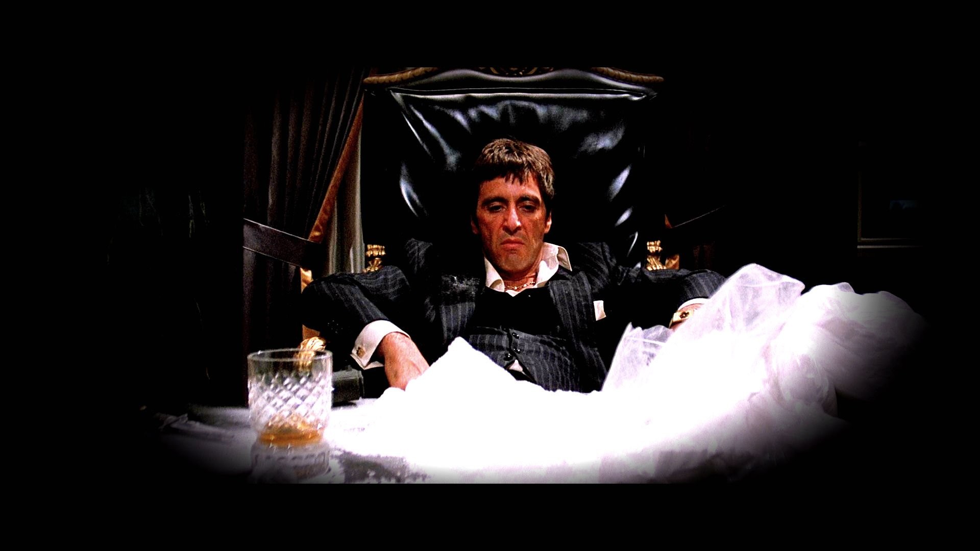 People 1920x1080 Scarface Tony Montana drugs Al Pacino movies men actor film stills black background gangster crime