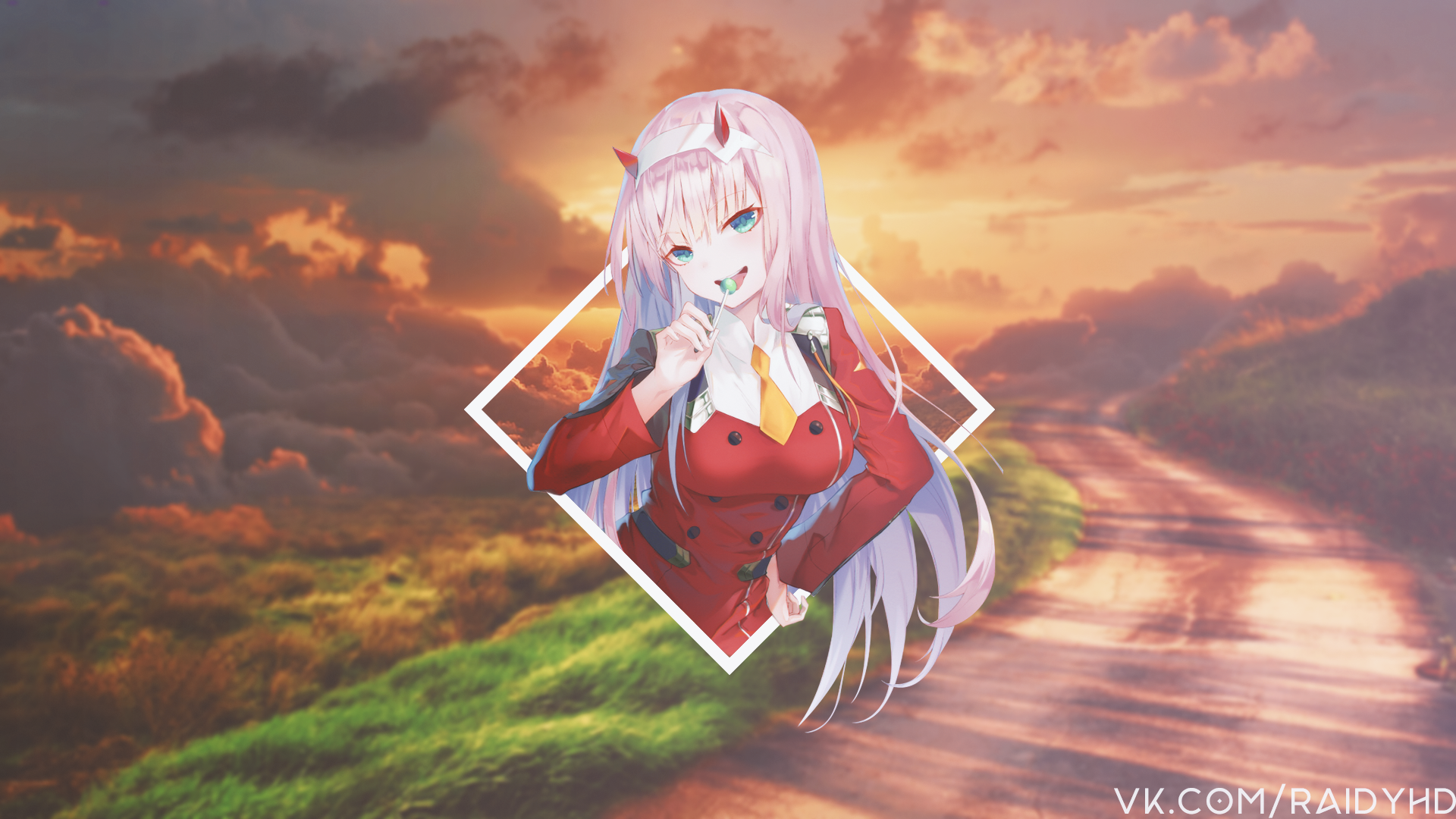 Anime 1920x1080 anime anime girls picture-in-picture Zero Two (Darling in the FranXX) Darling in the FranXX