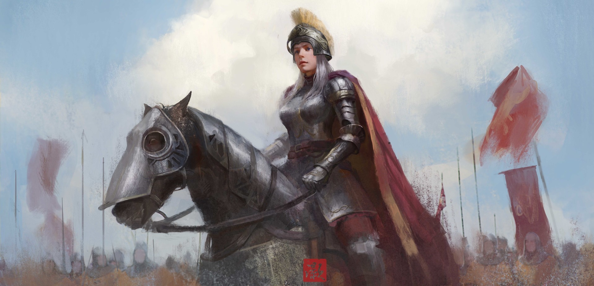 General 1920x926 fantasy art warrior armor fantasy girl helmet