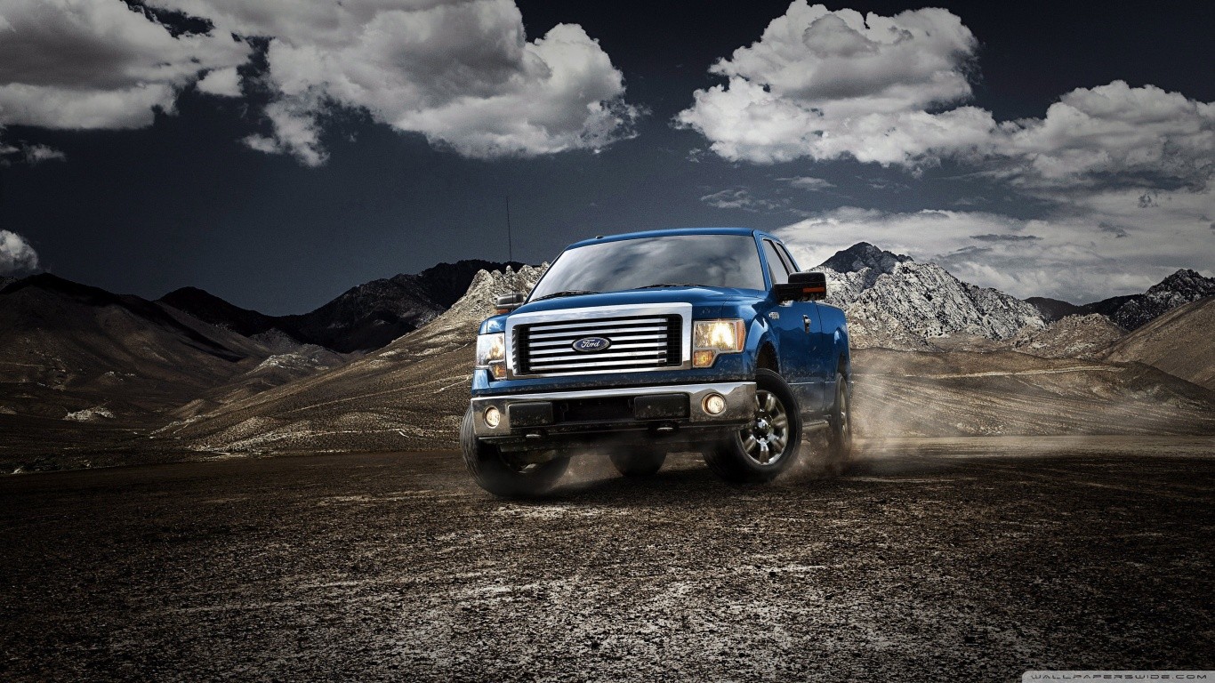 General 1366x768 blue cars pickup trucks car vehicle offroad watermarked Ford American cars