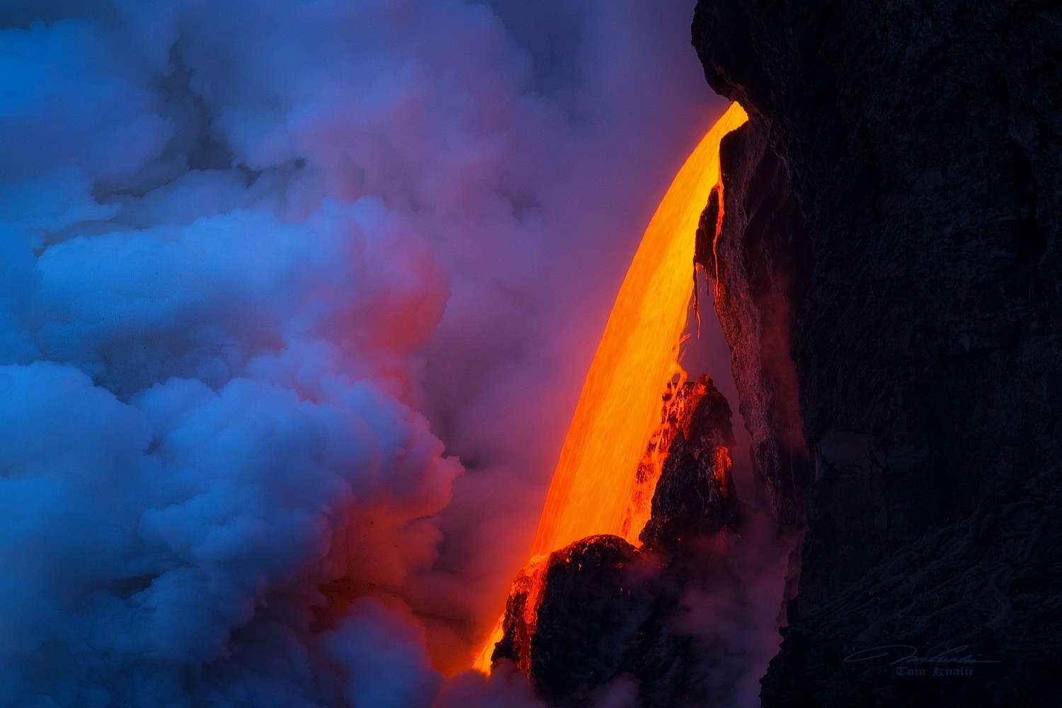 General 1500x1000 nature lava clouds volcano eruptions Hawaii rocks Tom Kualii colorful smoke