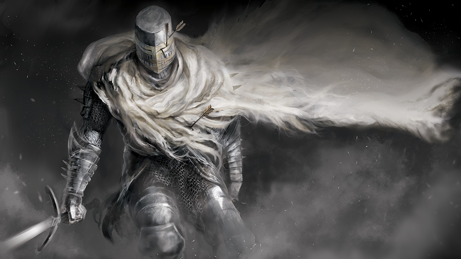 General 1920x1080 Dark Souls Dark Souls II knight artwork armor sword cape video games Heide Knight From Software video game art fantasy art fantasy armor