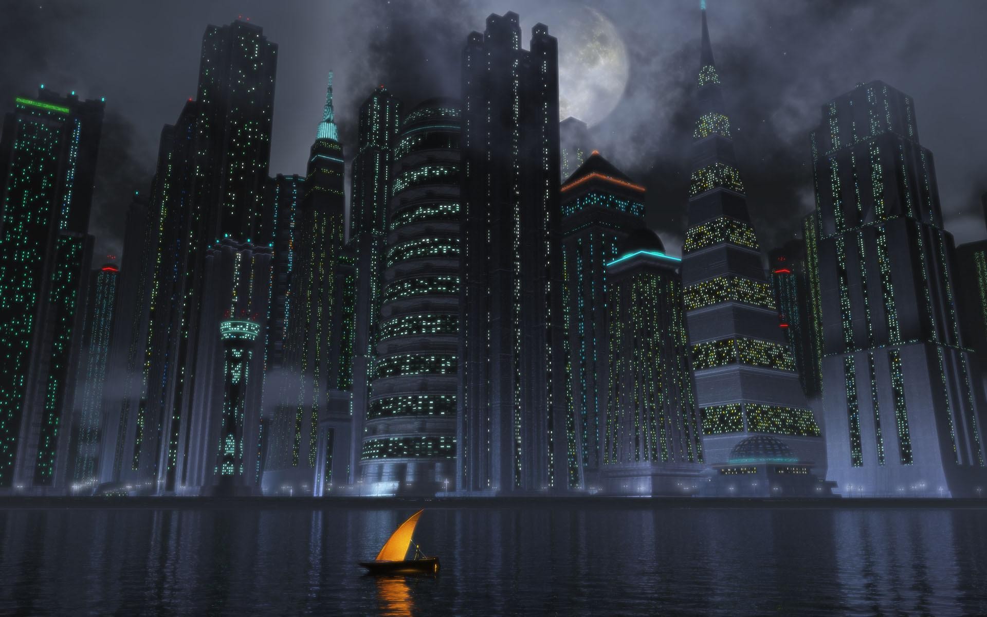 General 1920x1200 Gotham city digital art CGI cityscape