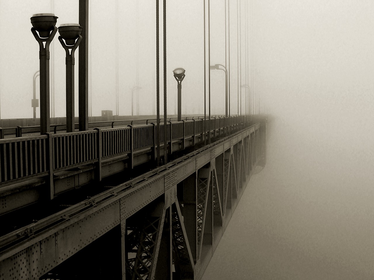 General 1280x960 Golden Gate Bridge noir mist bridge monochrome suspension bridge USA