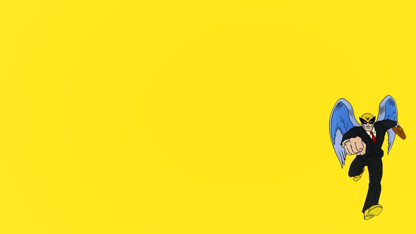 General 1366x768 simple background yellow background wings comics comic art Adult Swim Harvey Birdman