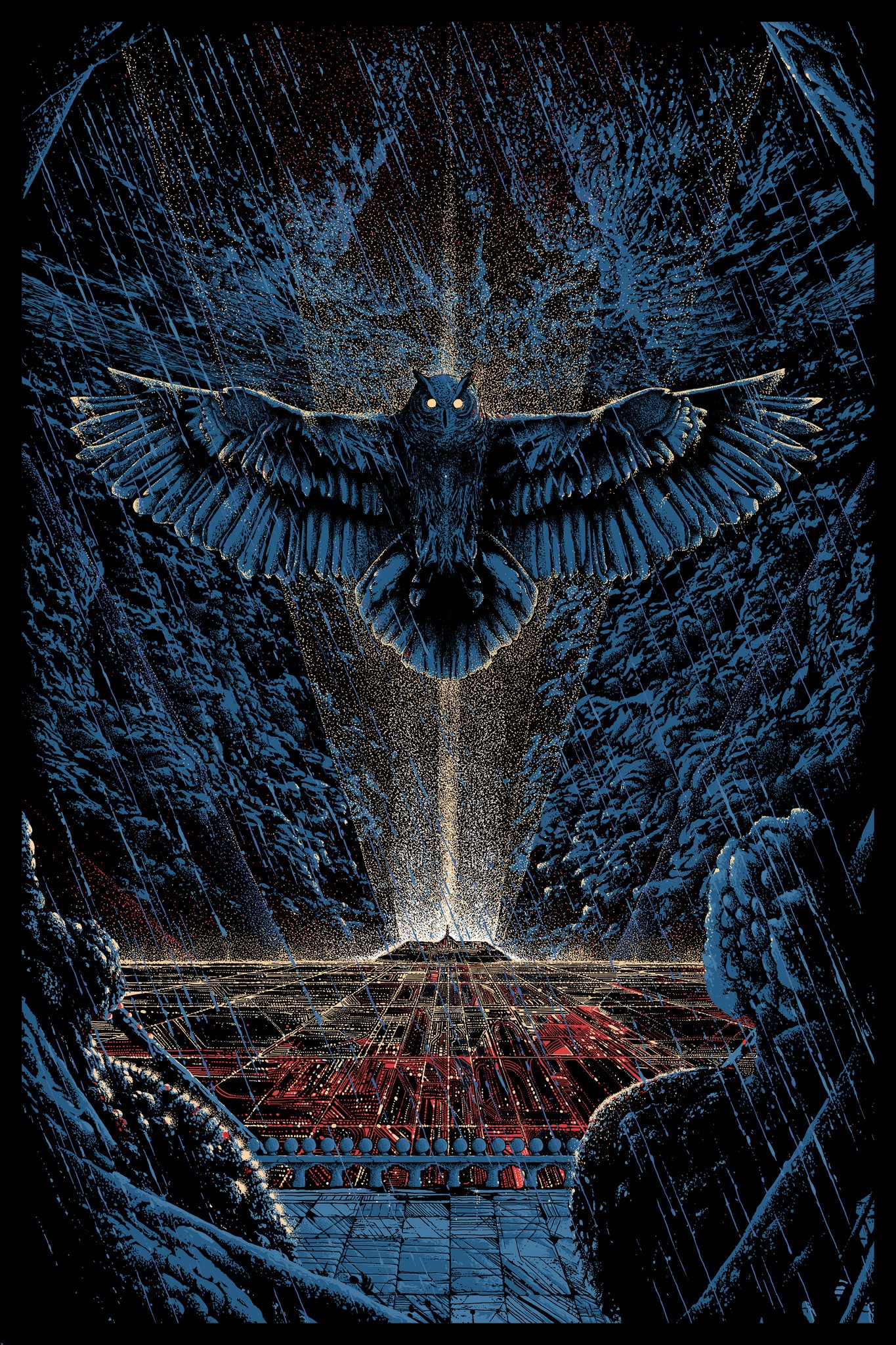 General 1365x2048 Kilian Eng Blade Runner science fiction owl fan art artwork animals glowing eyes wings birds