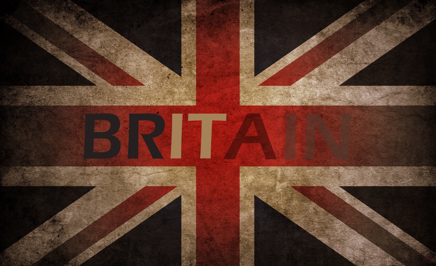 General 1677x1025 UK flag cross typography digital art British flag grunge