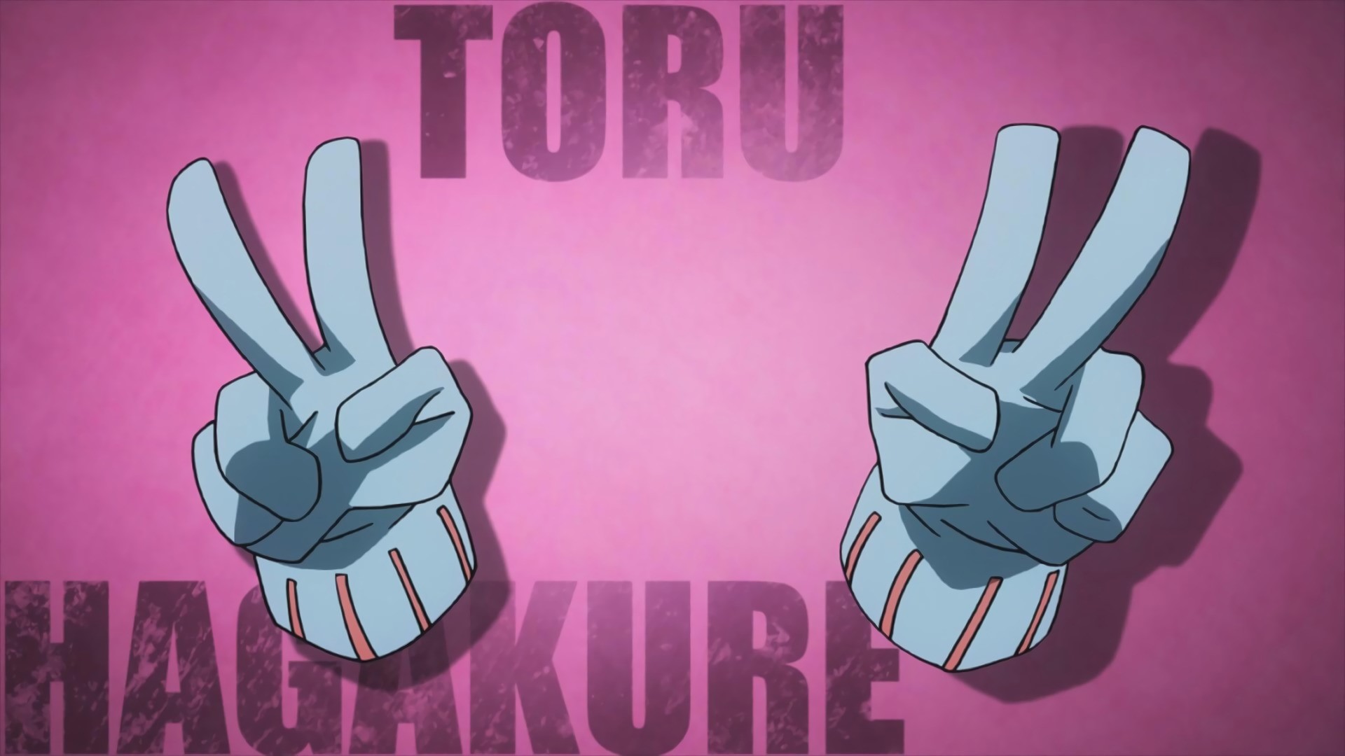 Anime 1920x1080 Boku no Hero Academia pink fingers pink background anime hand gesture typography