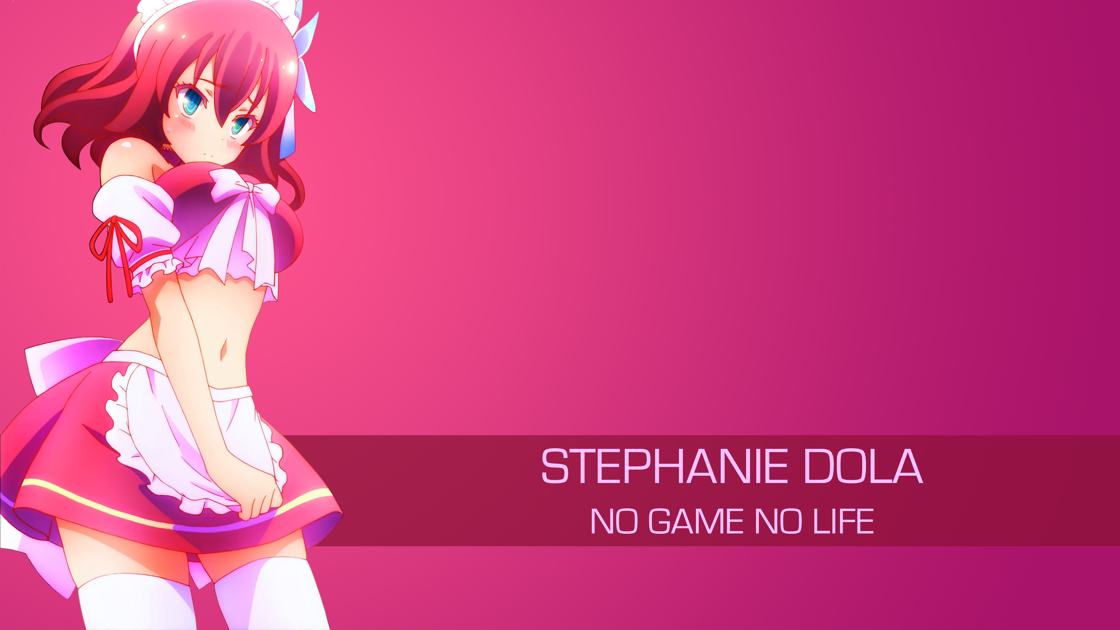 Anime 3840x2160 No Game No Life anime girls Stephanie Dora thigh-highs