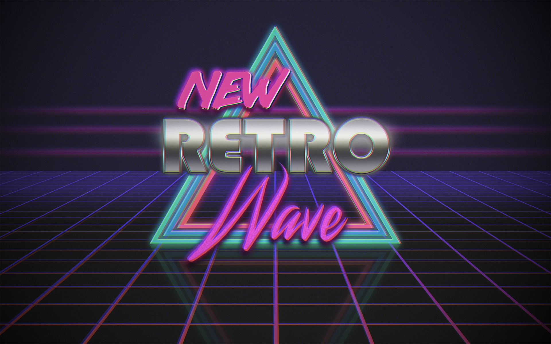 General 1920x1200 retro style neon vintage digital art 1980s synthwave typography New Retro Wave