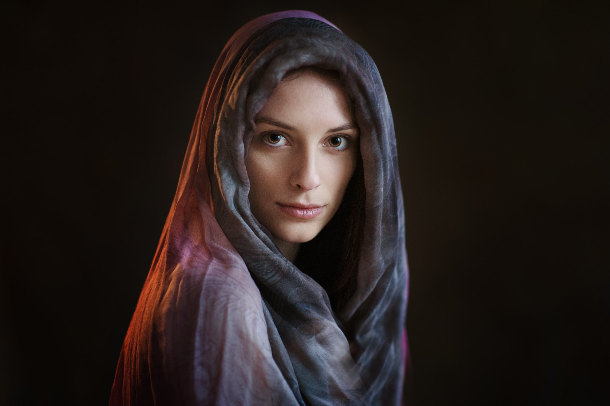 People 2048x1363 Maxim Maximov women hoods face portrait model 500px
