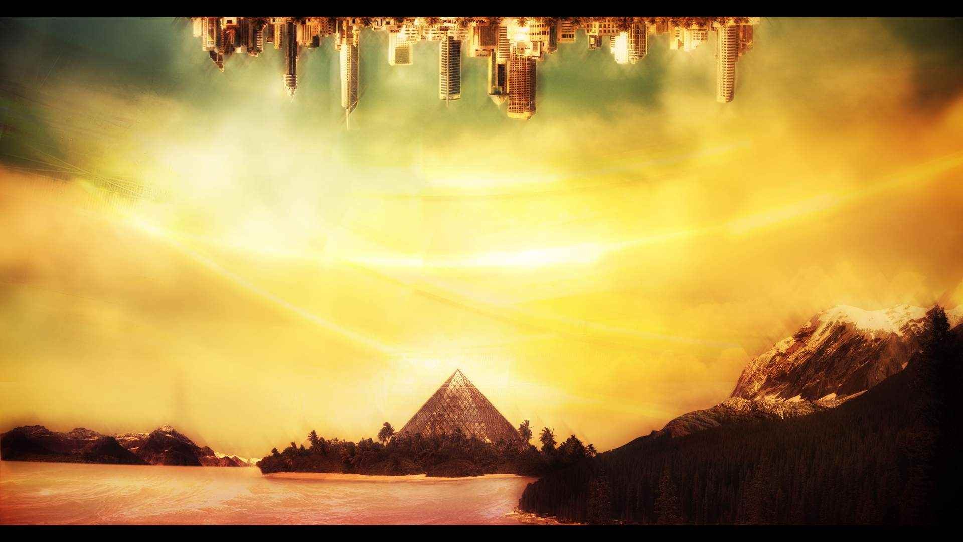 Anime 1920x1080 Neon Genesis Evangelion anime upside down sky pyramid