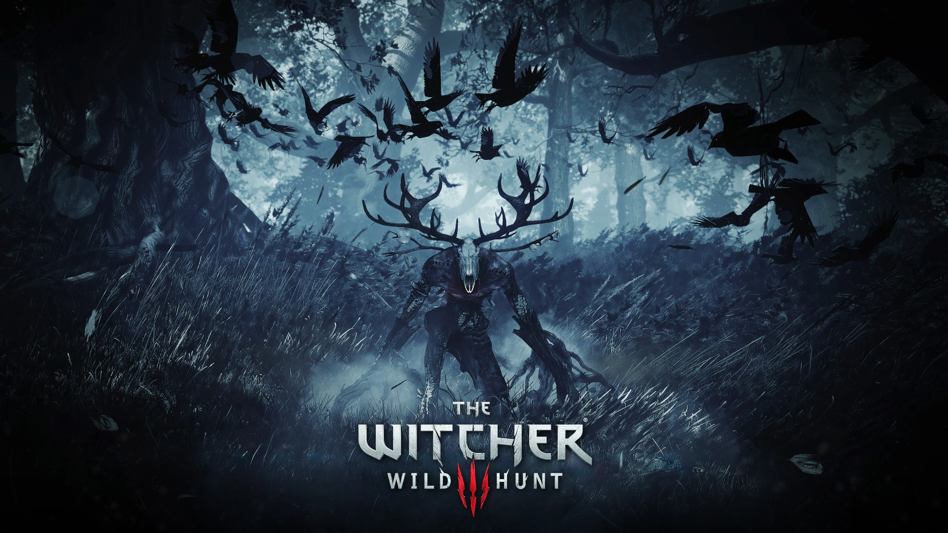 General 1920x1080 The Witcher 3: Wild Hunt video games PC gaming CD Projekt RED RPG video game art fantasy art antlers creature birds trees
