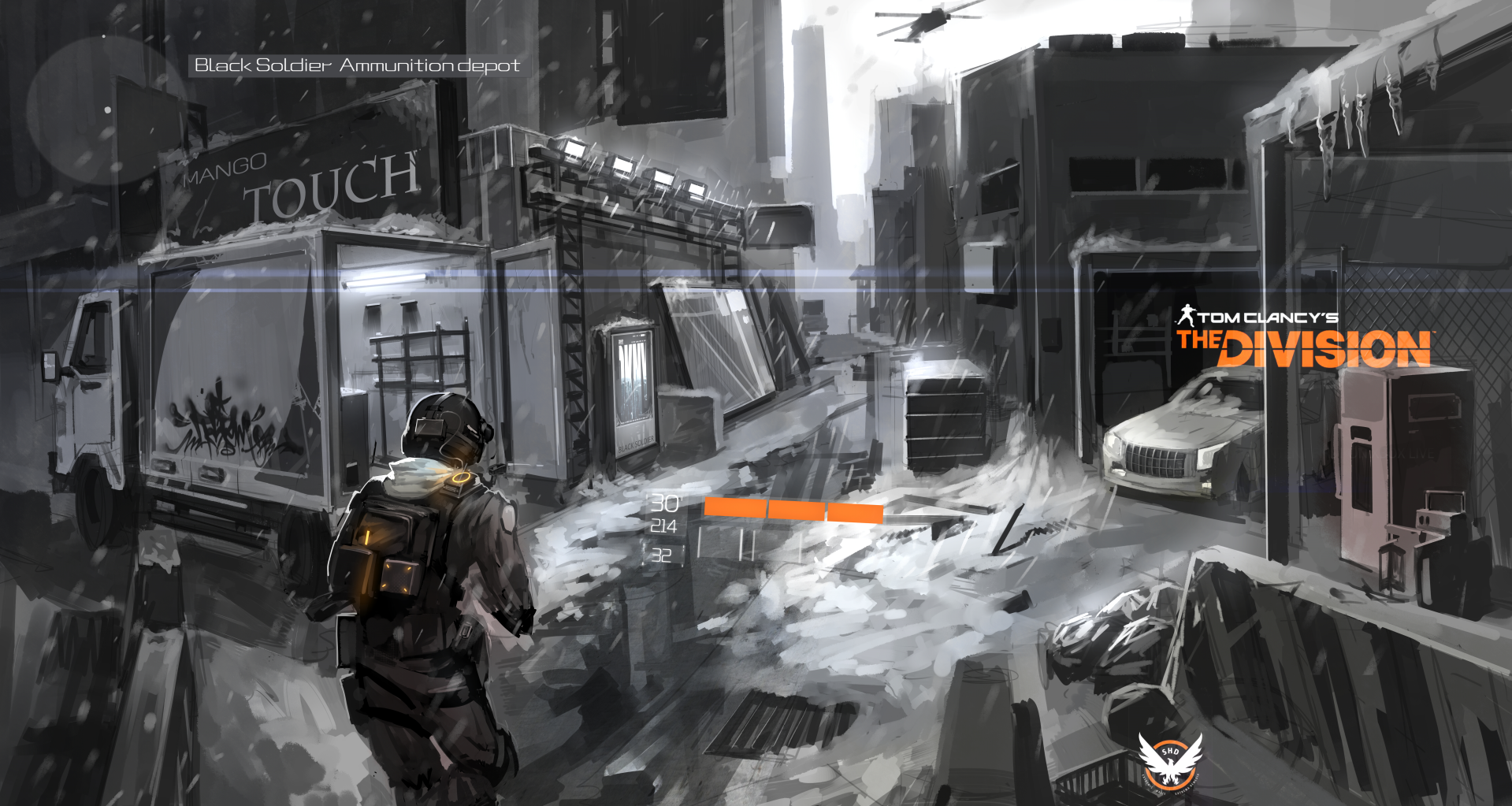 Anime 1919x1023 Tom Clancy's The Division snow city video games Black Soldier PC gaming video game art