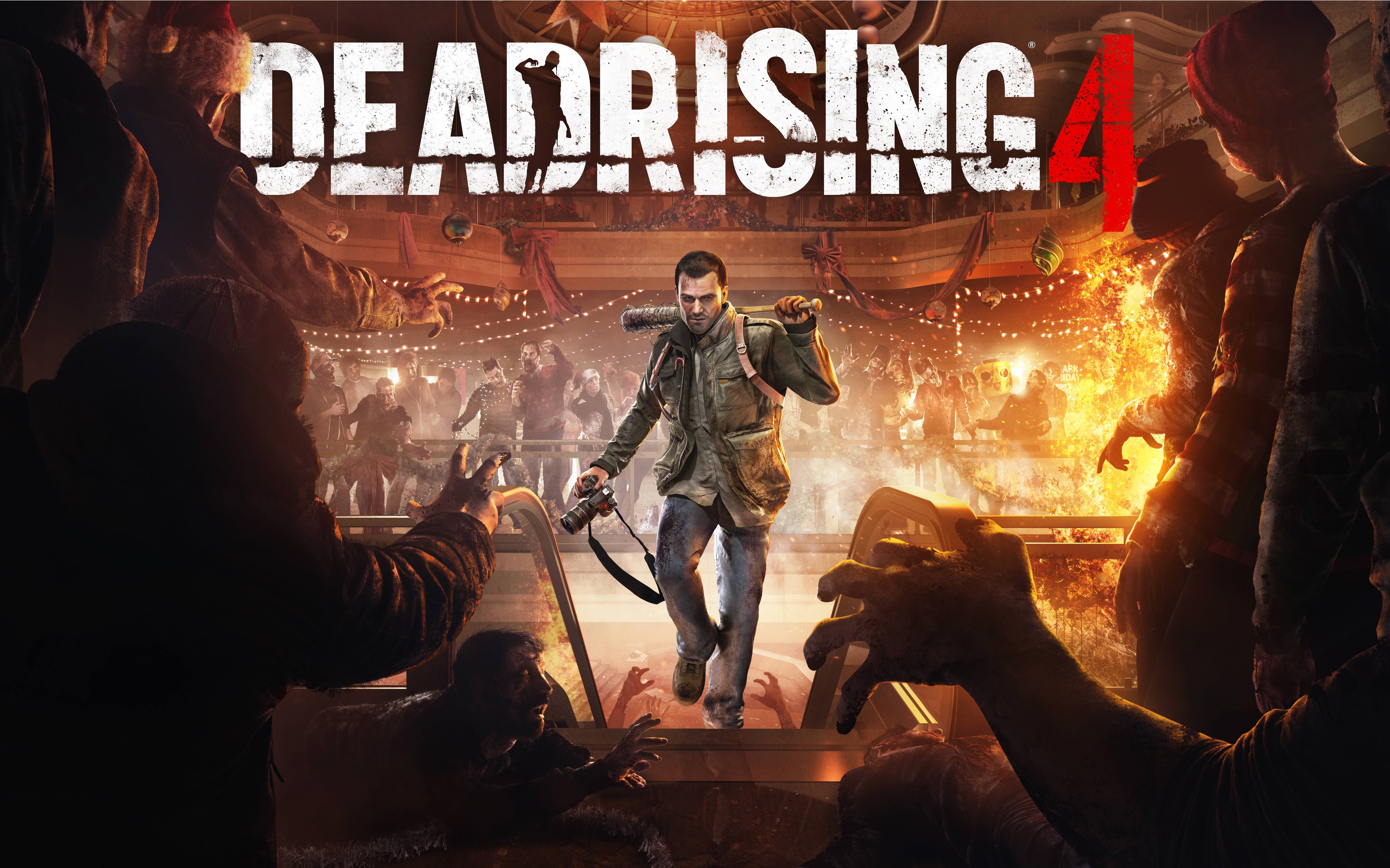 General 3840x2400 Dead Rising 4 zombies video games Video Game Horror baseball bat camera undead