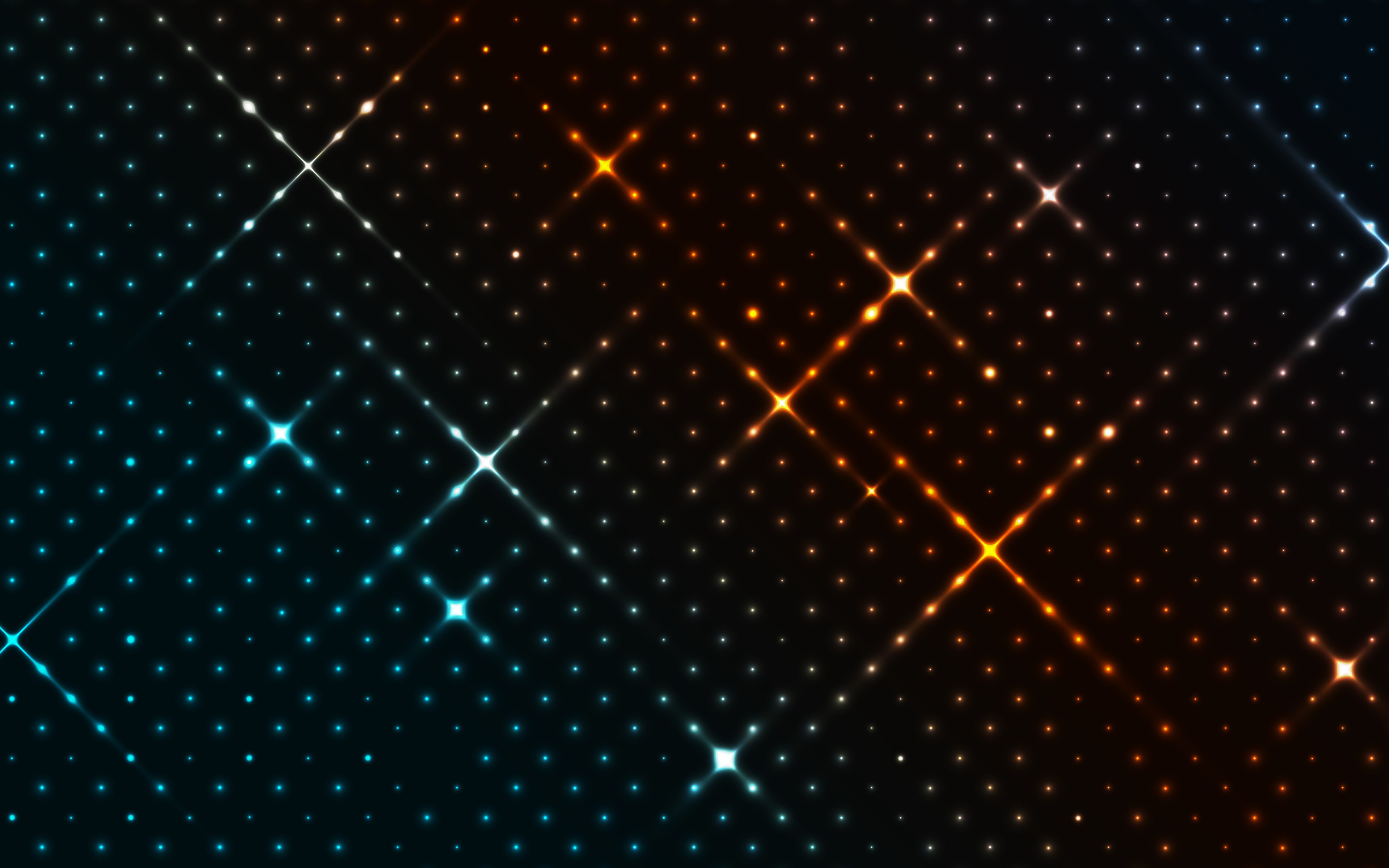 General 3840x2400 abstract glowing dots orange cyan texture digital art