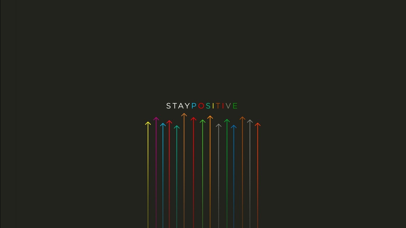 General 1366x768 positive green yellow black reeds minimalism simple background typography arrow (design)