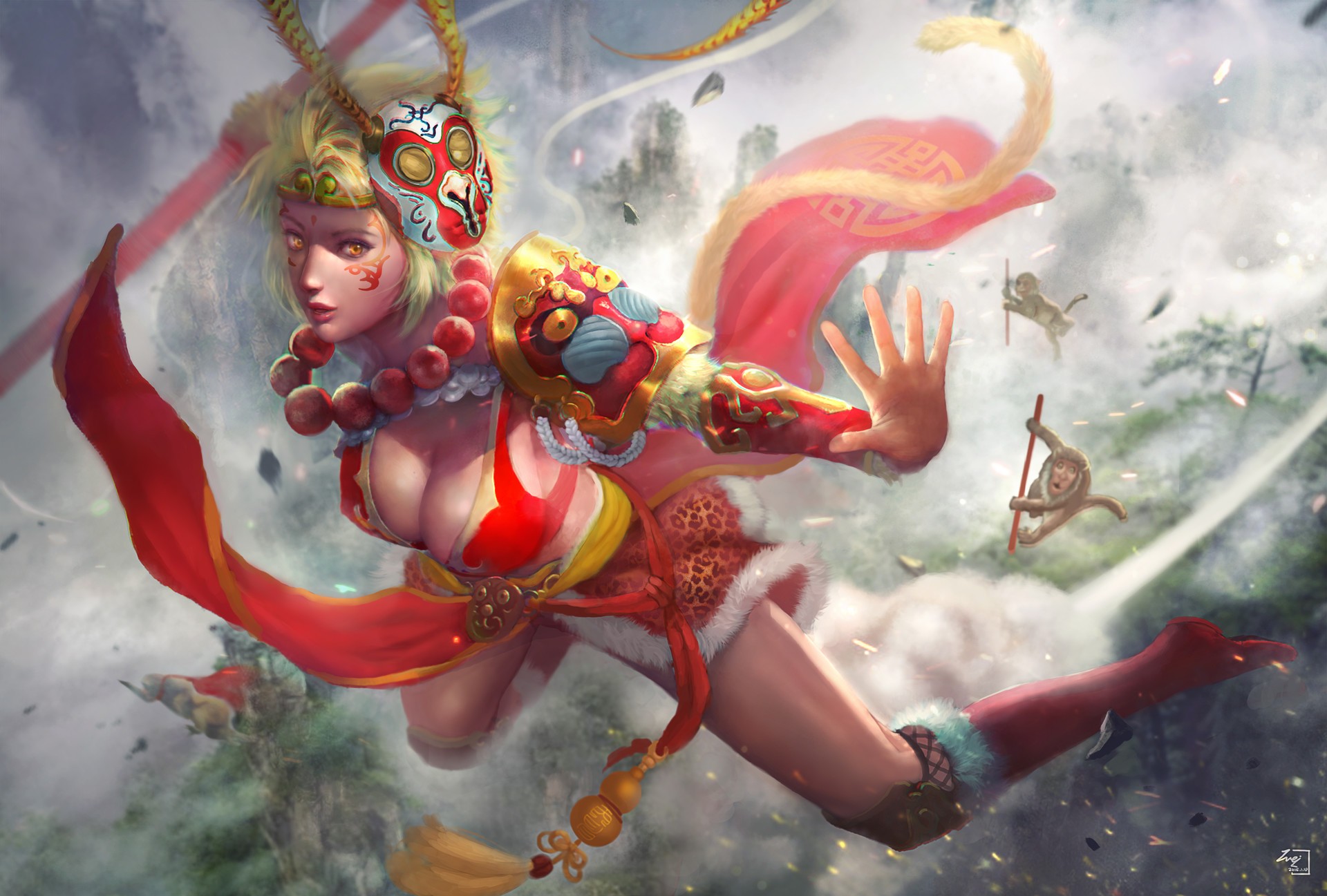 General 1920x1297 fantasy art warrior boobs fantasy girl Zeen Chin