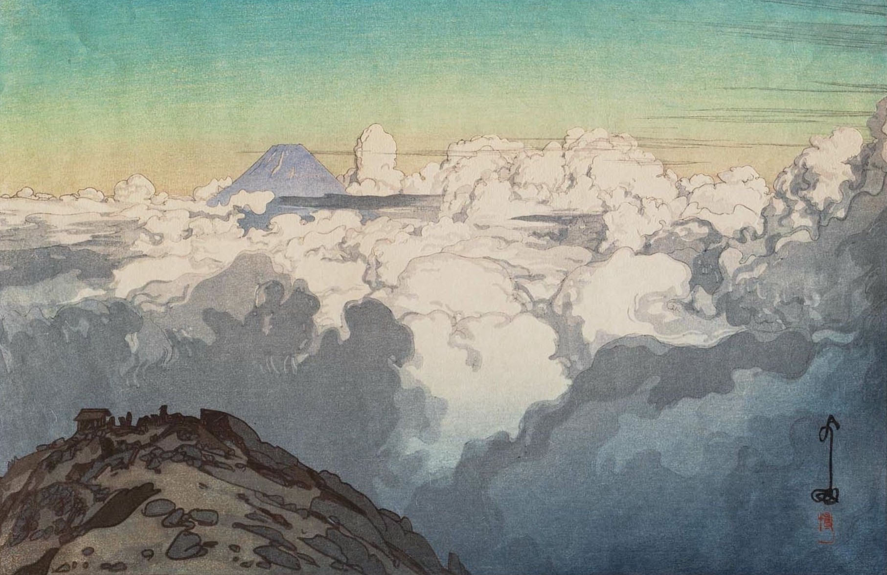 General 1813x1176 Yoshida Hiroshi artwork Japanese painting mountains clouds