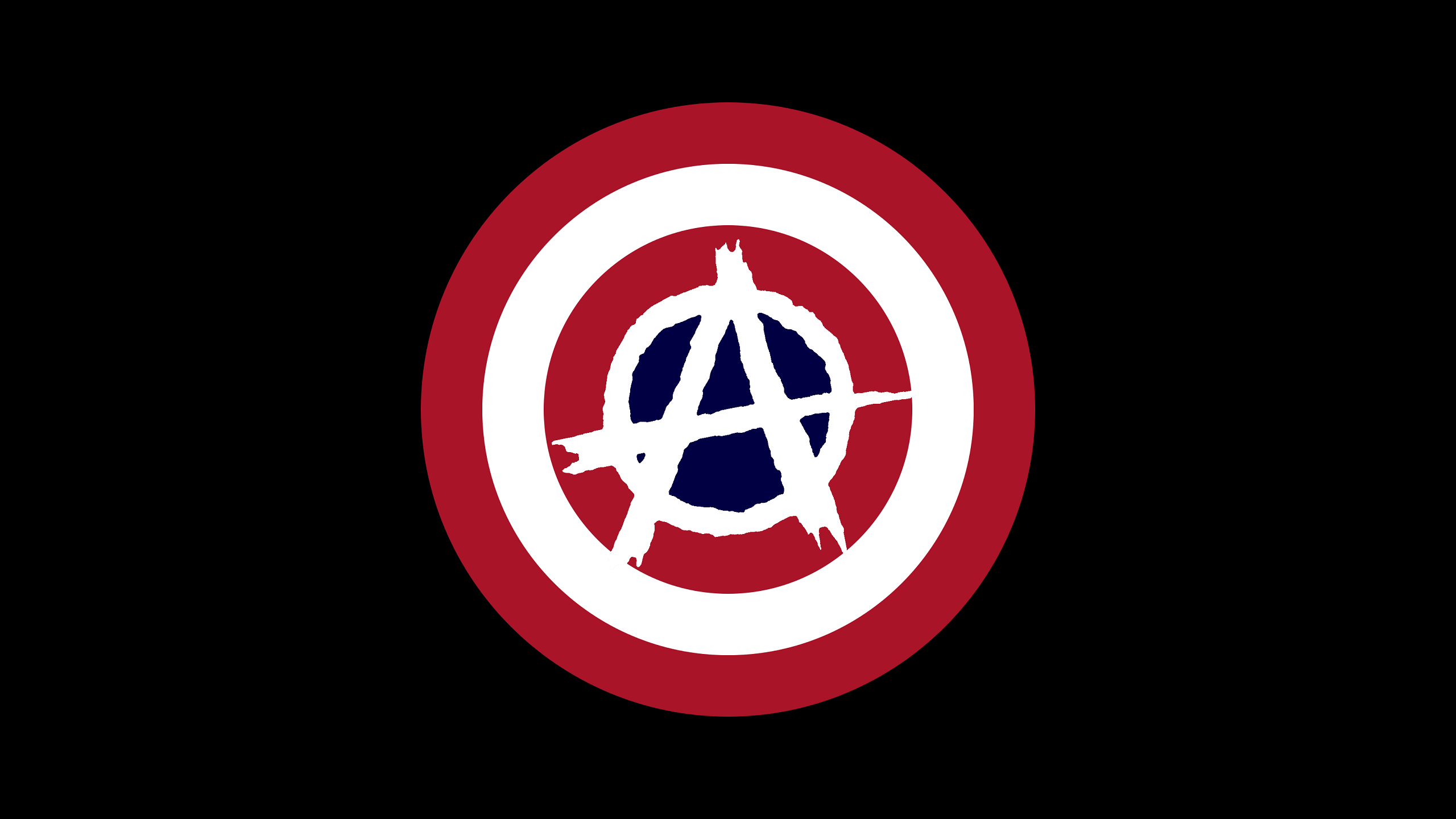 General 2560x1440 Marvel Comics Captain America Anarchy  shield black background black red digital art simple background