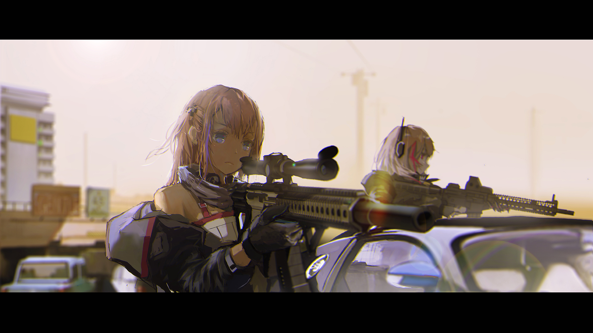 Anime 1926x1080 anime girls girls with guns pink hair car gun Girls Frontline