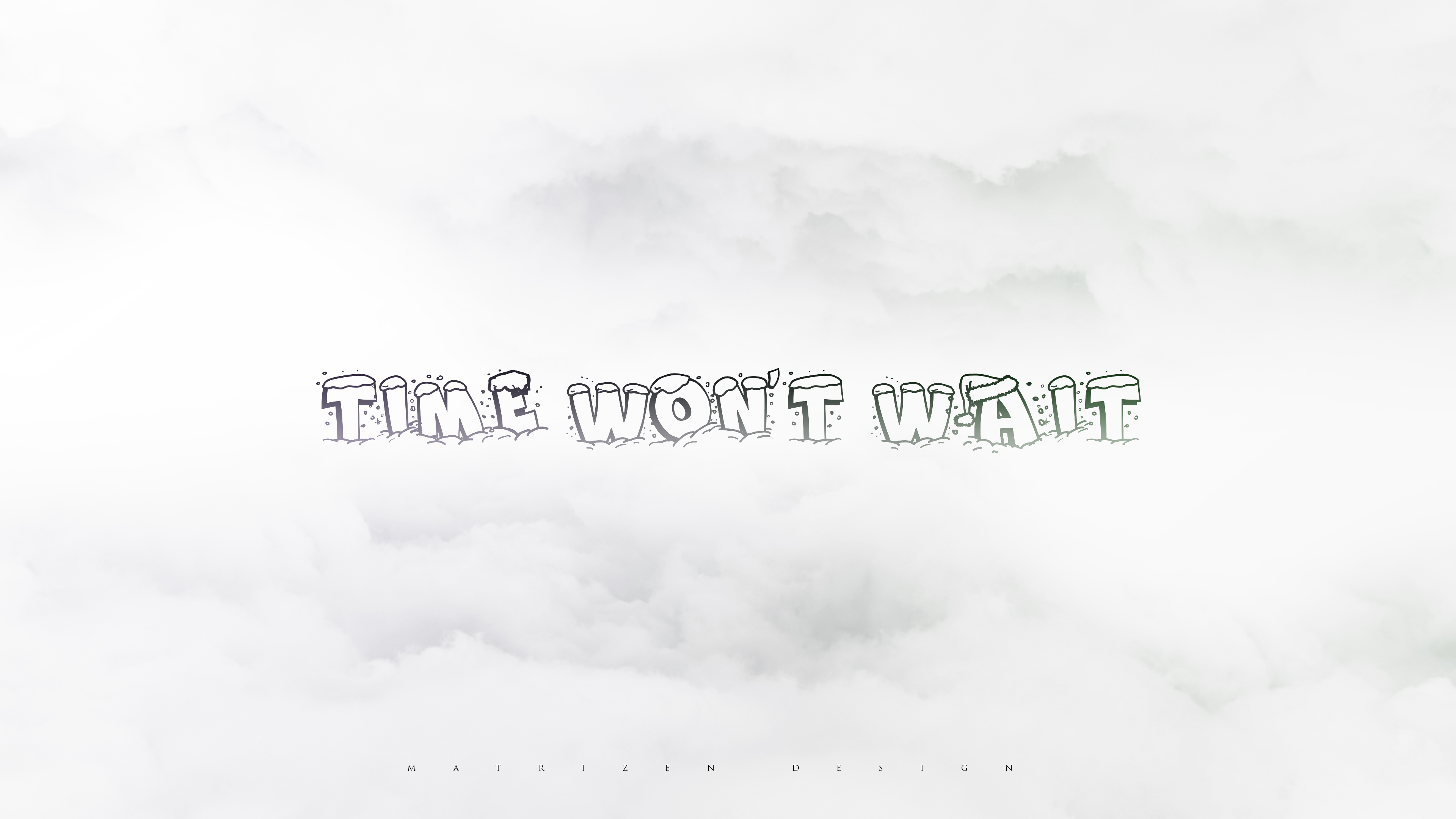 General 3840x2160 typography quote text snow digital art minimalism clouds white background photoshopped
