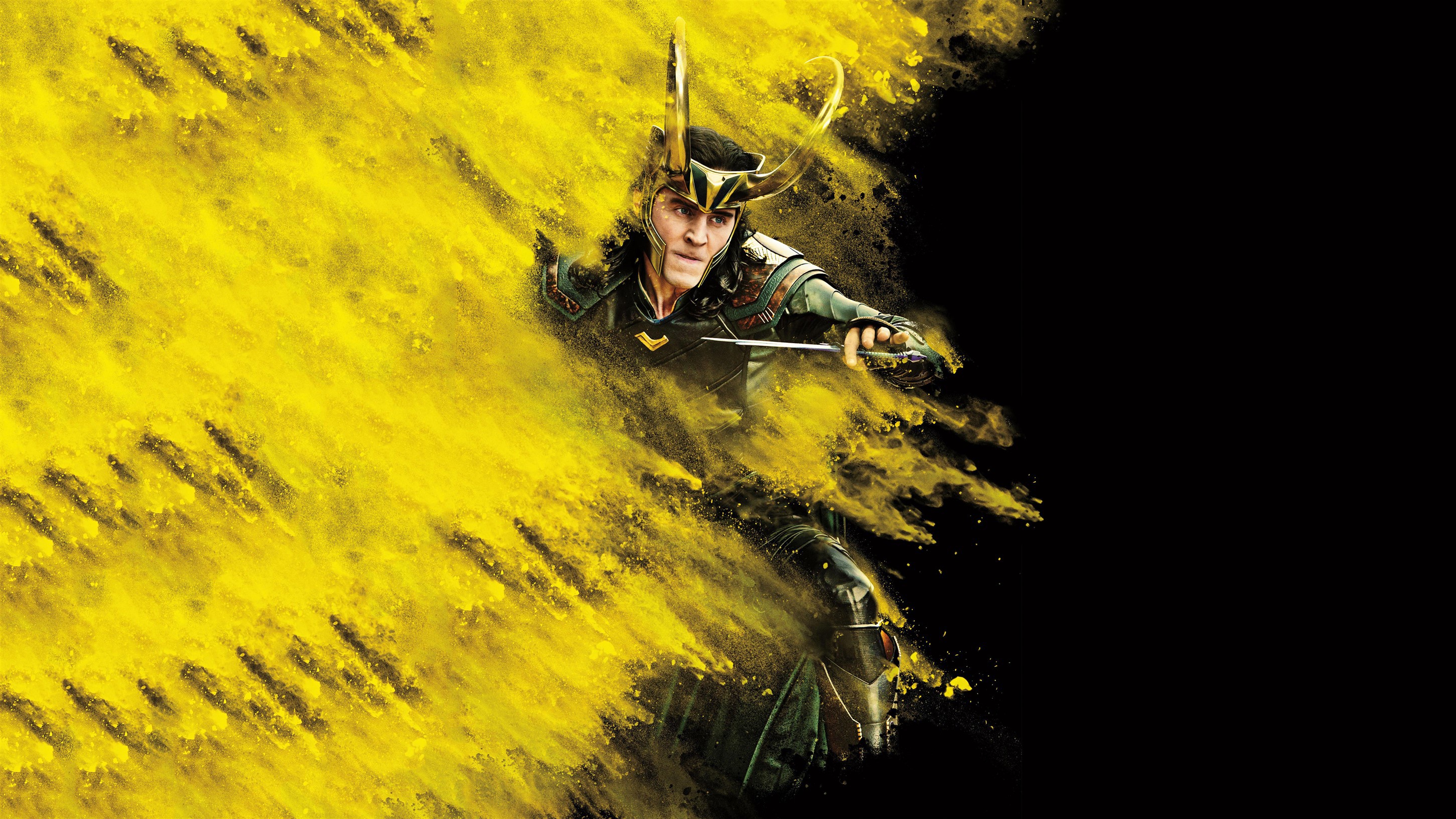 General 2902x1632 Thor : Ragnarok Loki yellow video games movies Marvel Cinematic Universe Tom Hiddleston digital art simple background