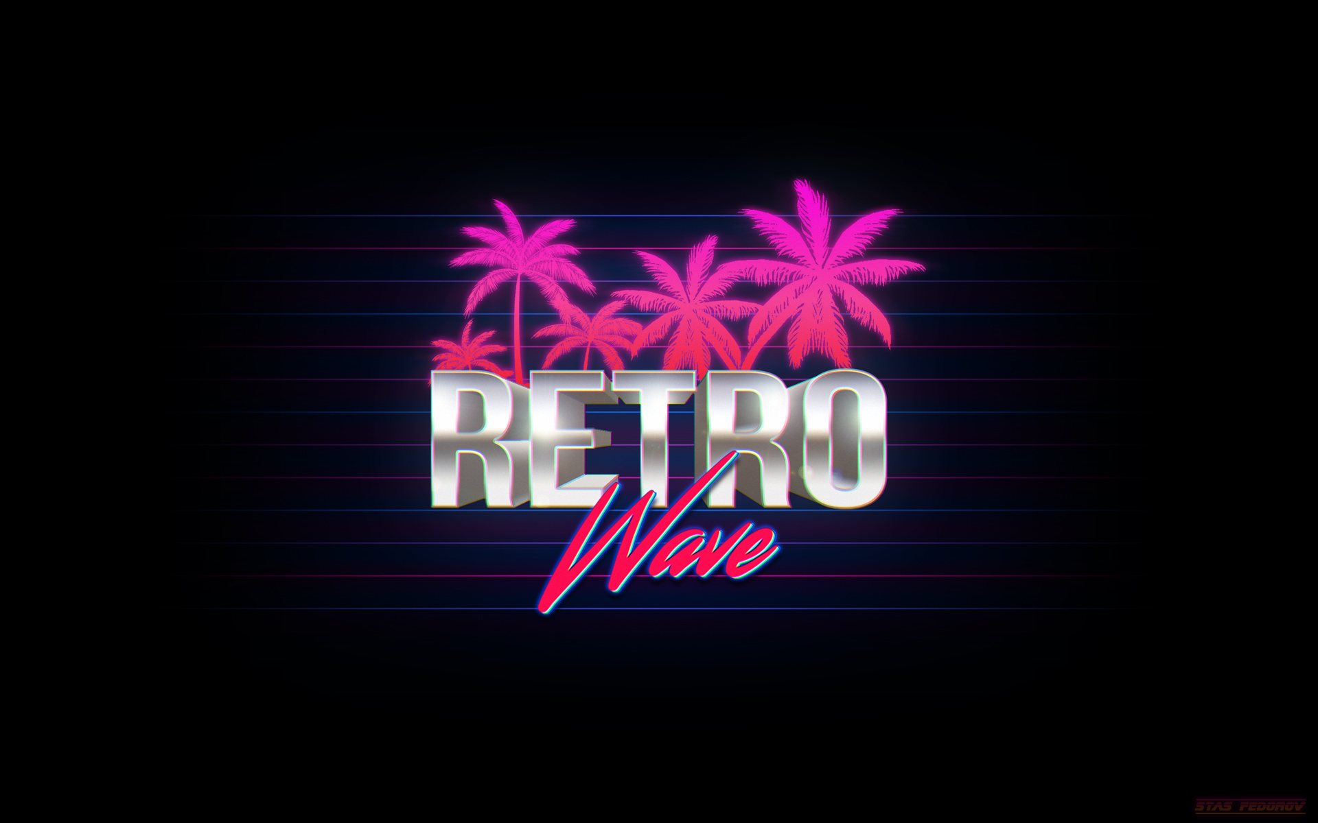 General 1920x1200 neon 1980s typography synthwave photoshopped texture illustration digital art mixed fonts black palm trees