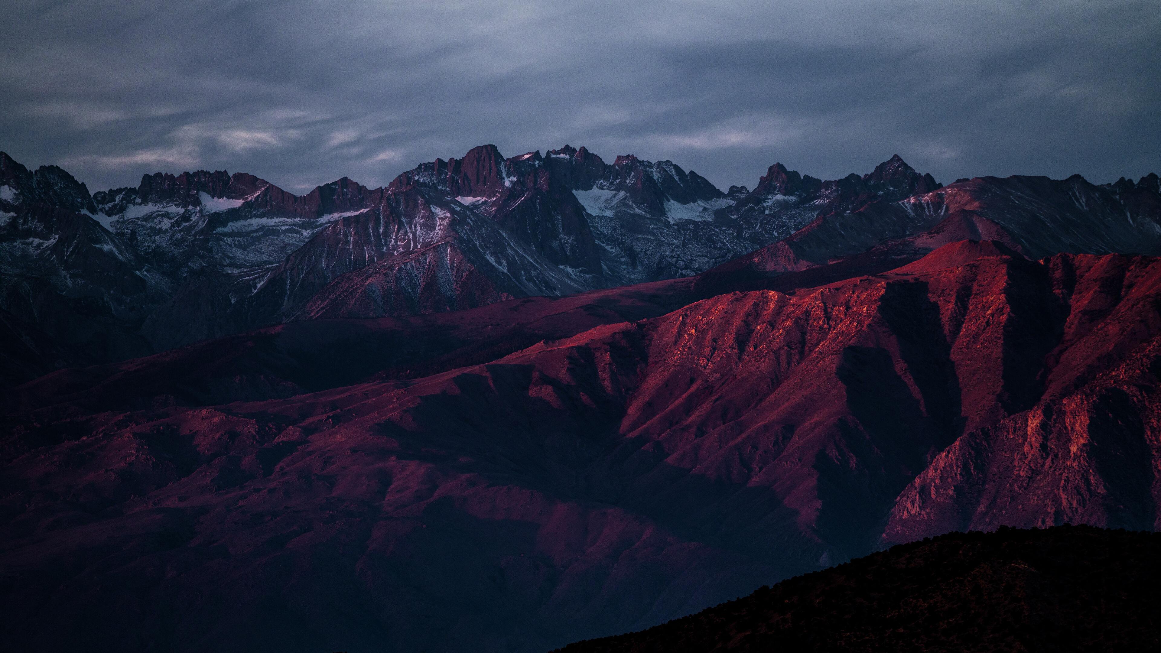 General 3840x2160 mountains nature landscape photography dark red reflection