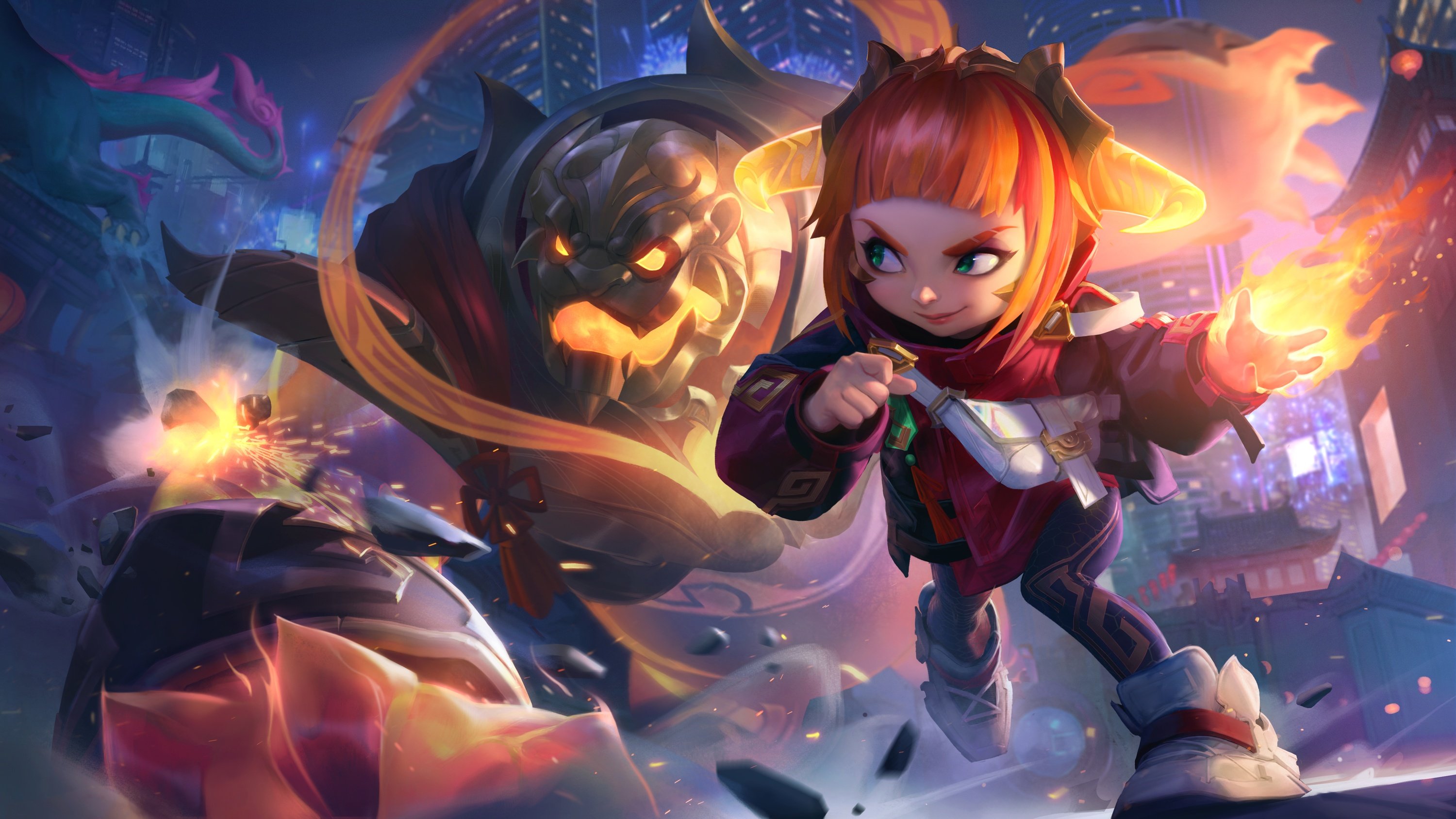 General 3000x1688 Annie (League of Legends) League of Legends Lunar Beast (League of Legends) Riot Games video games video game characters