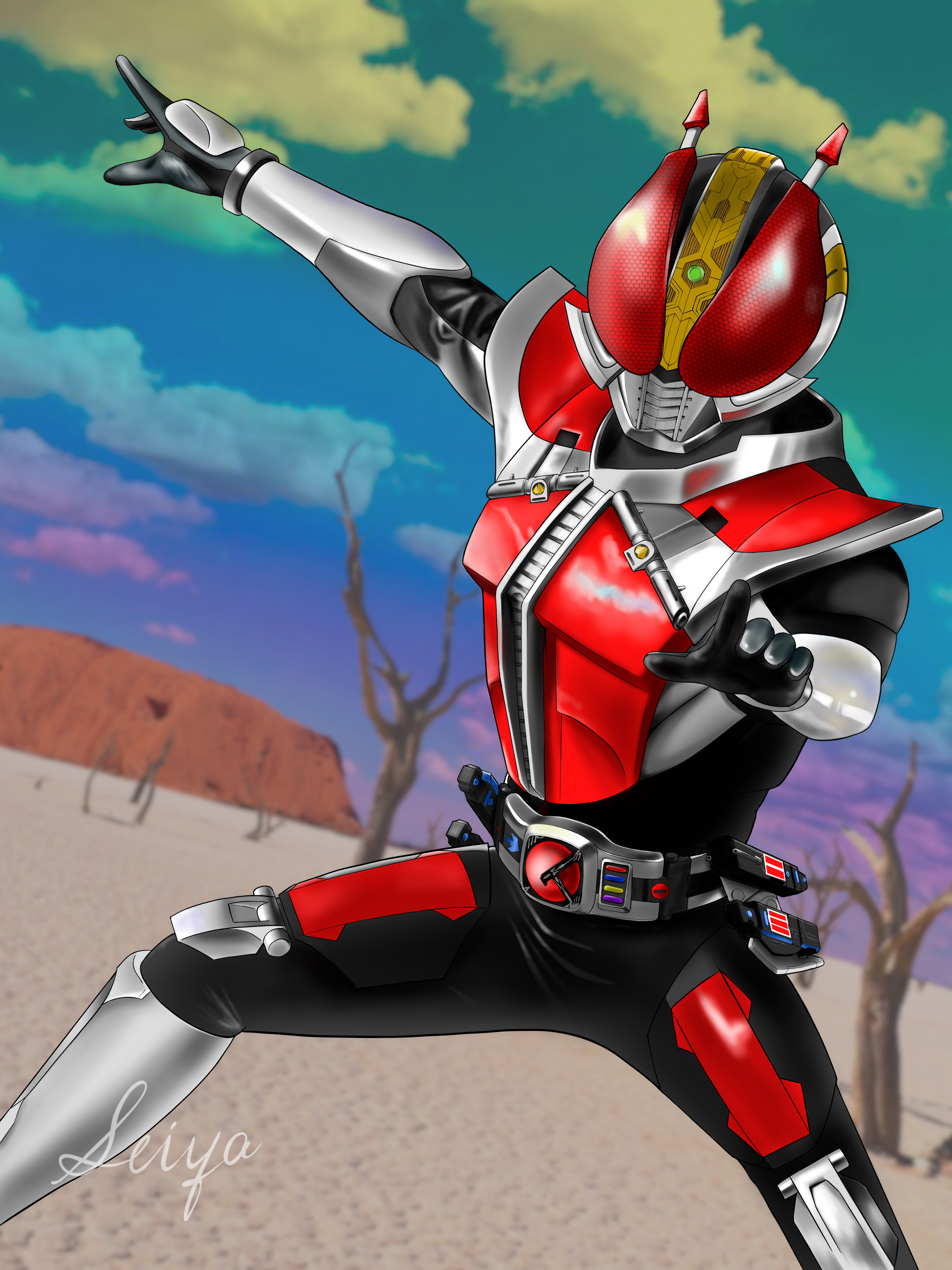 General 3072x4096 anime tokusatsu Kamen Rider Den-O Kamen Rider Den-O Sword Form kamen rider solo artwork digital art fan art