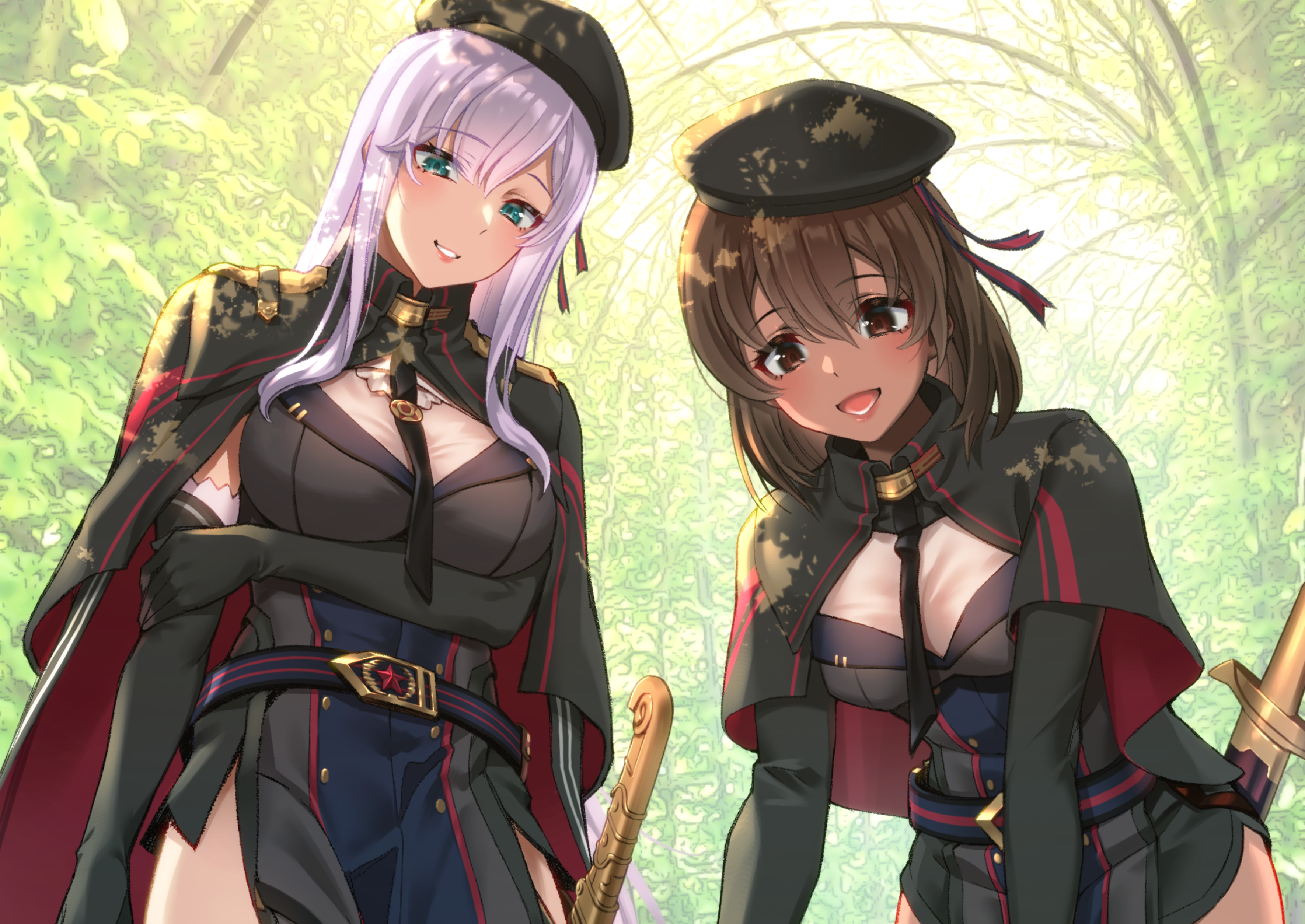 Anime 3541x2508 weapon military uniform anime girls hat uniform