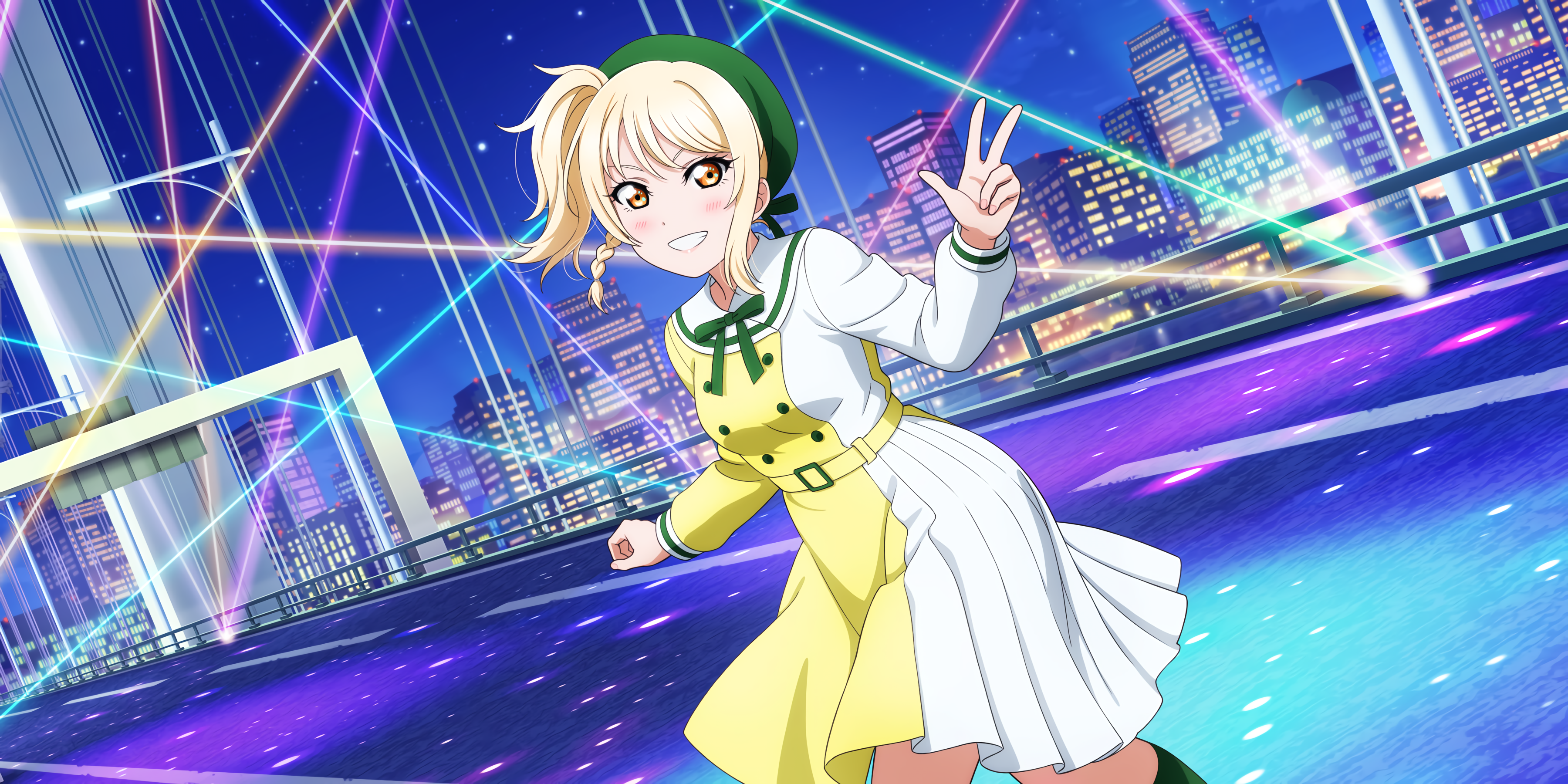 Anime 3600x1800 Miyashita Ai Love Live! Nijigasaki High School Idol Club anime anime girls blonde yellow eyes