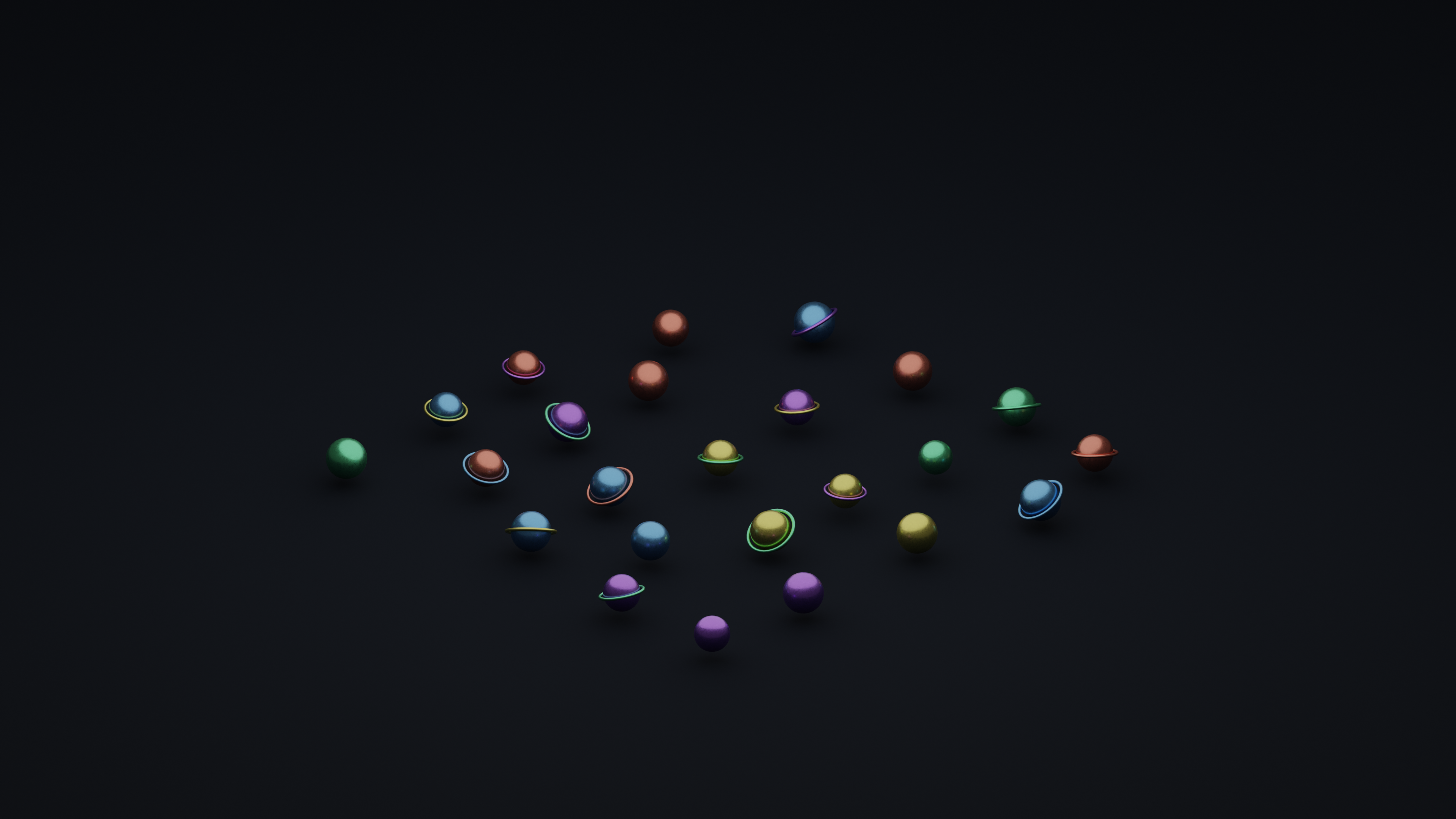 General 3840x2160 Blender CGI geometry nodes planet minimalism