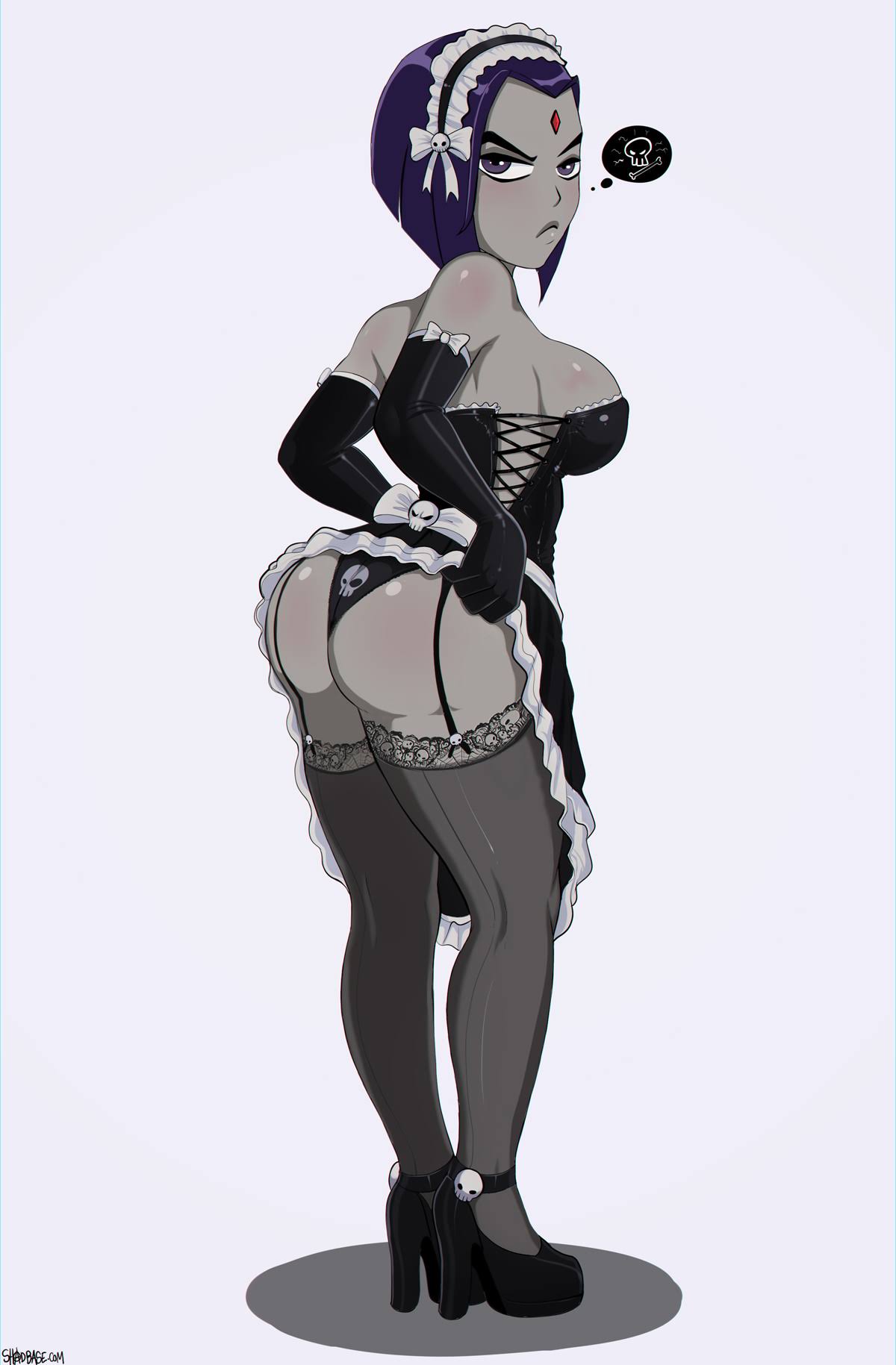 General 1200x1829 Raven (DC Comics) thick ass maid outfit huge breasts Shadbase